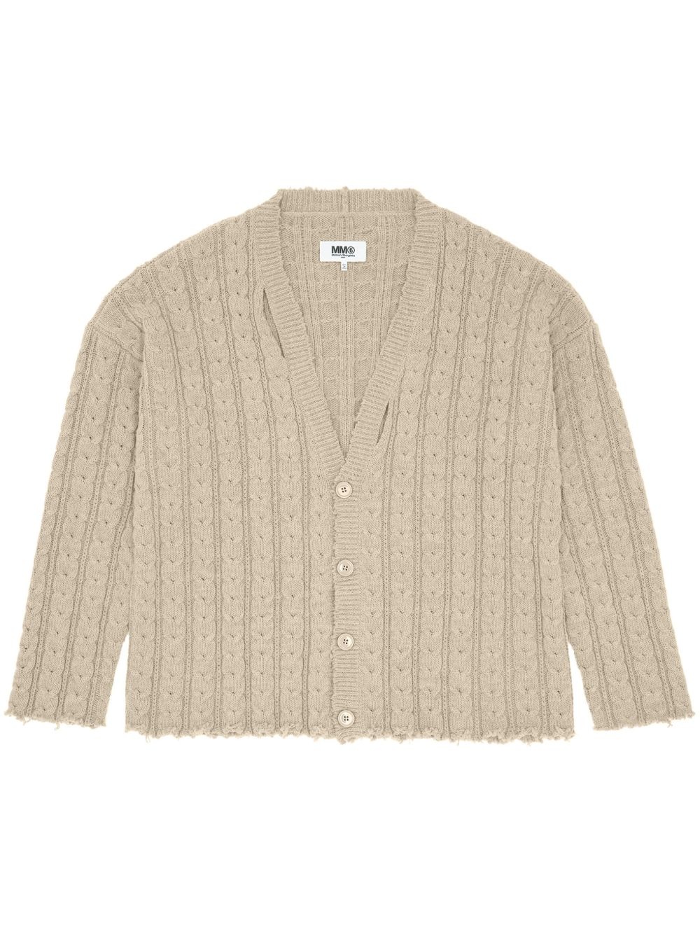 V-neck cabel-knit cardigan - 1