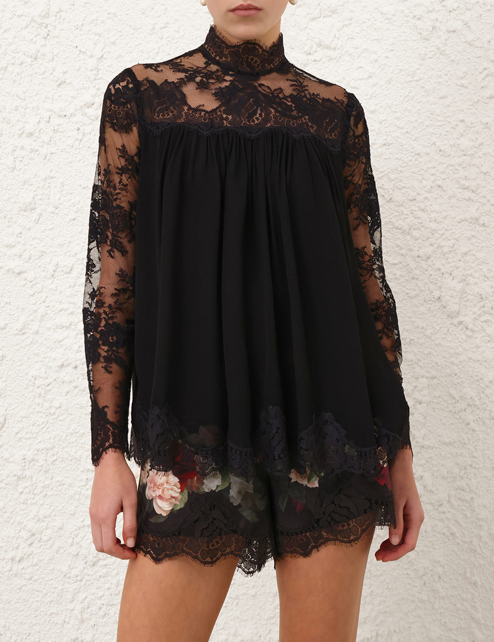 HYPNOTIC LACE YOKE TOP - 2