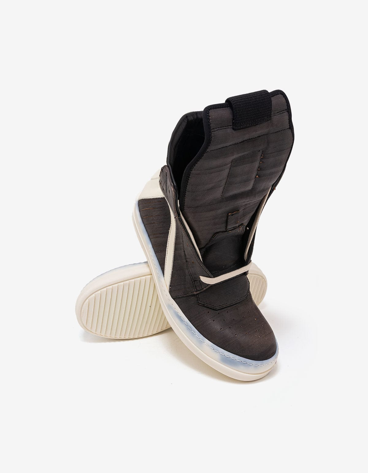 Rick Owens Geobasket Laser-Cut Leather High Top Trainers - AW15 - 8