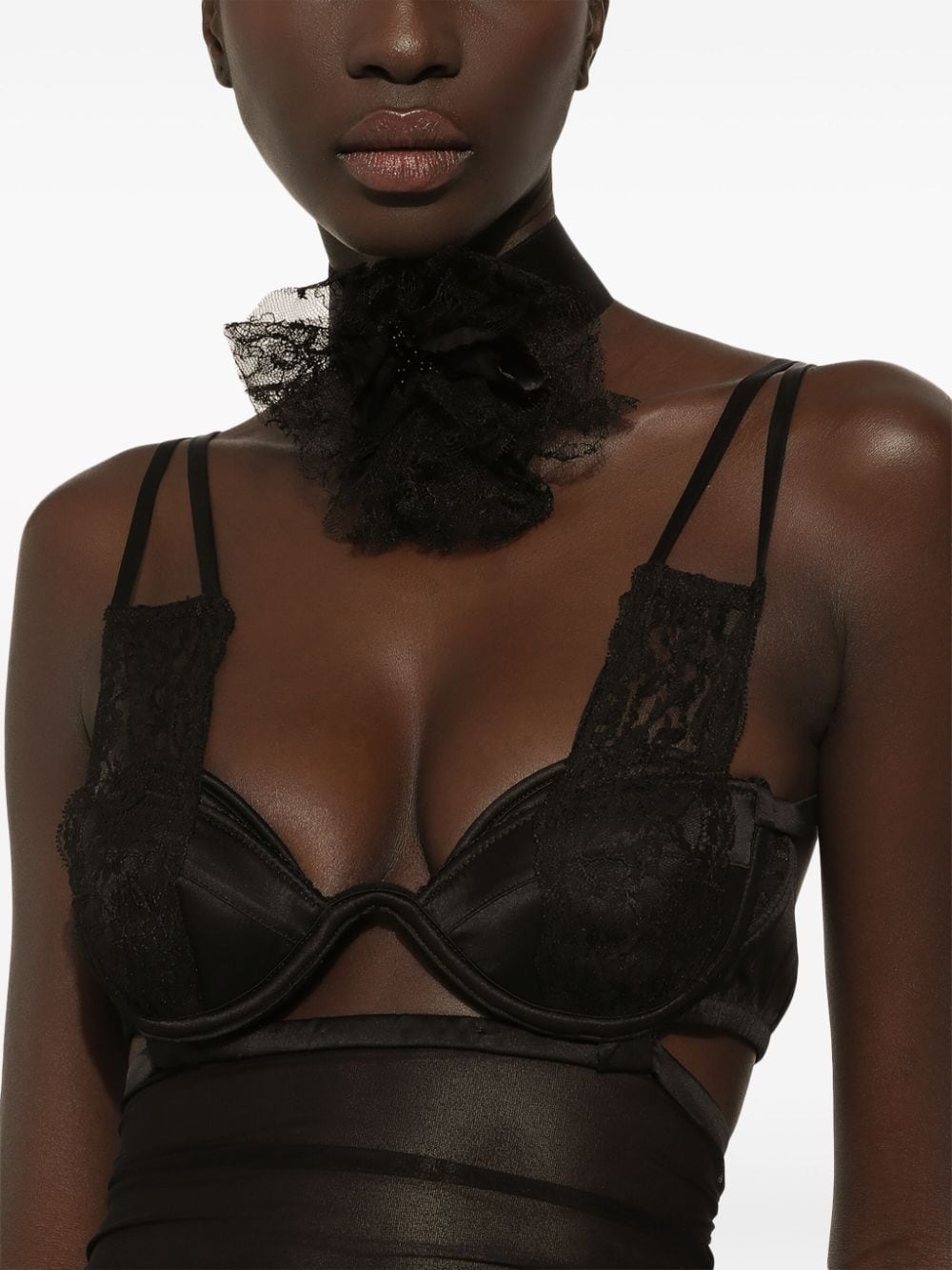 bustier-style sheer midi dress - 5