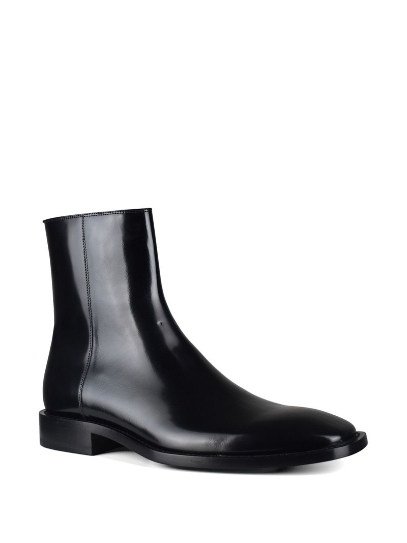 BALENCIAGA square-toe leather boots outlook