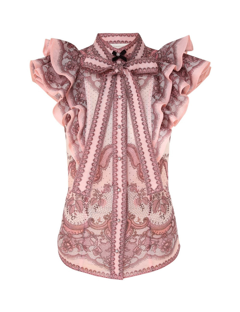 CRUSH FRILLED FITTED BLOUSE 1