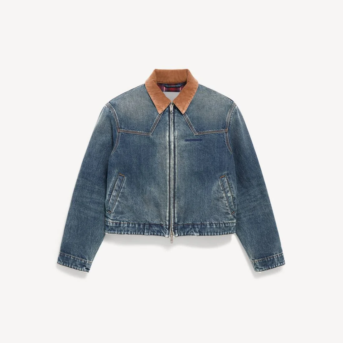 Men's Workwear Jacket in Dirty Vintage Blue - 1
