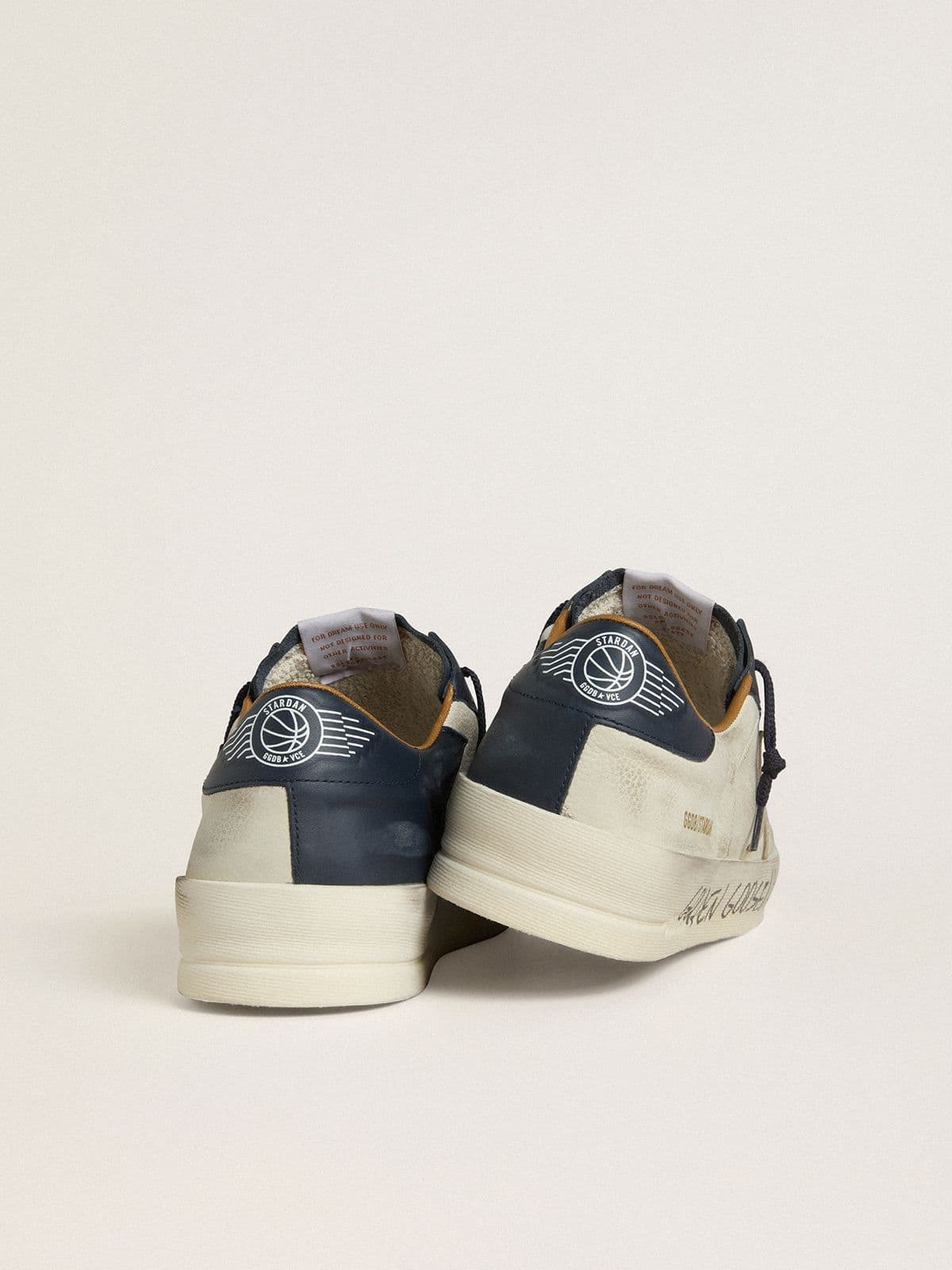 Men's Stardan in nubuck with metallic leather star and blue nappa heel tab - 4