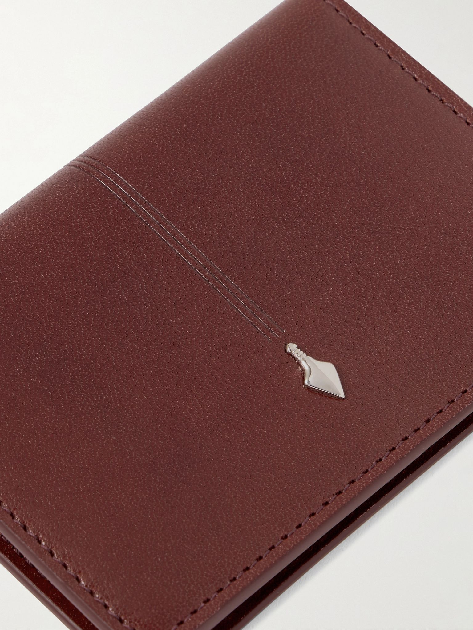 Cassandre Leather Bifold Wallet Burgundy - 3