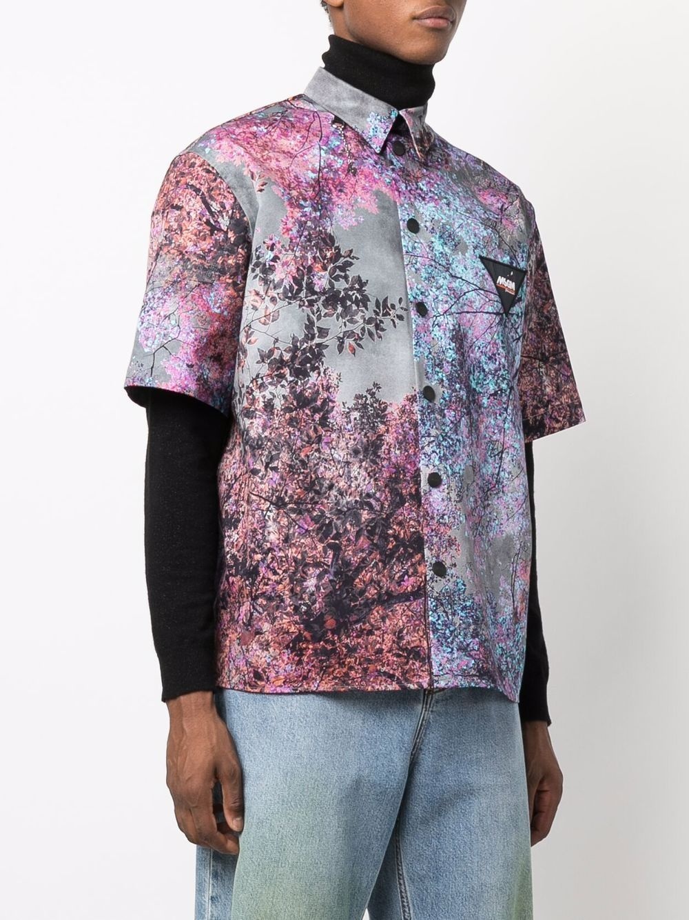 trees-print short-sleeve shirt - 3