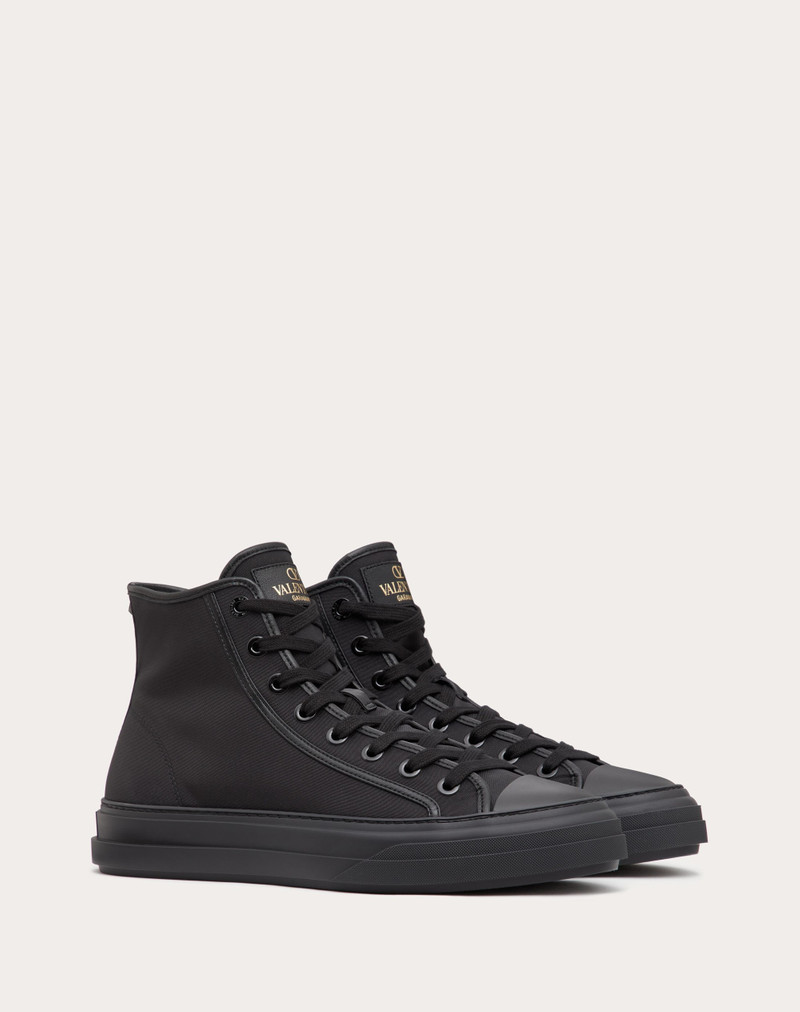 TOTALOOP NYLON AND LEATHER HIGH-TOP SNEAKER 2