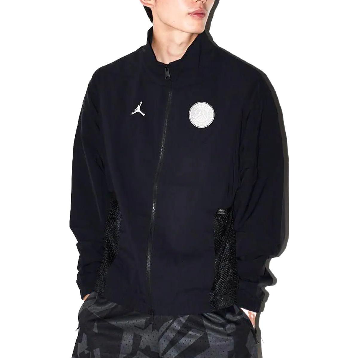 Men's Air Jordan Solid Color Logo Stand Collar Long Sleeves Jacket Black DM3091-010 - 4