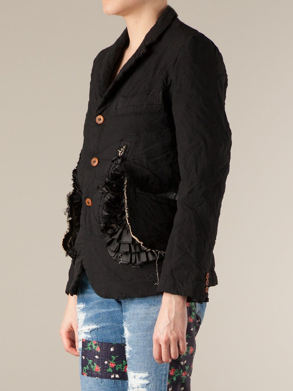 ruffle detailed jacket - 4