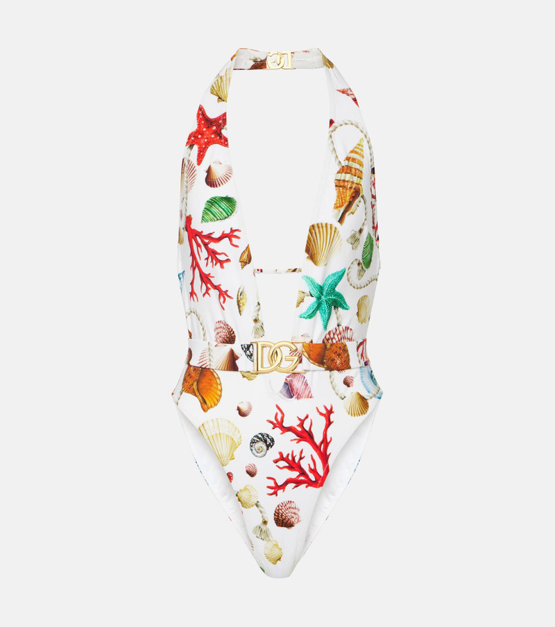 Capri printed halterneck swimsuit - 1