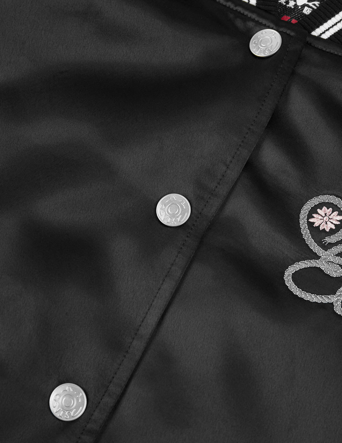 Logo and Fuzzy Cat Embroidery Fashion Fit Varsity Jacket - 8