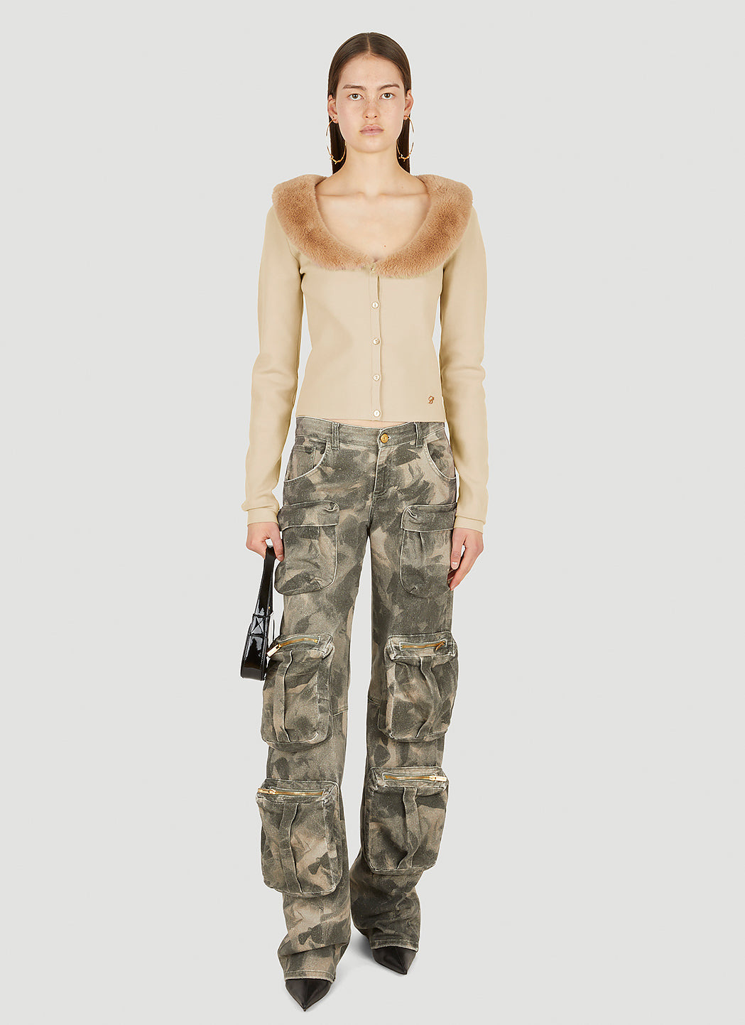 Blumarine Women Faux Fur Trim Cardigan - 2