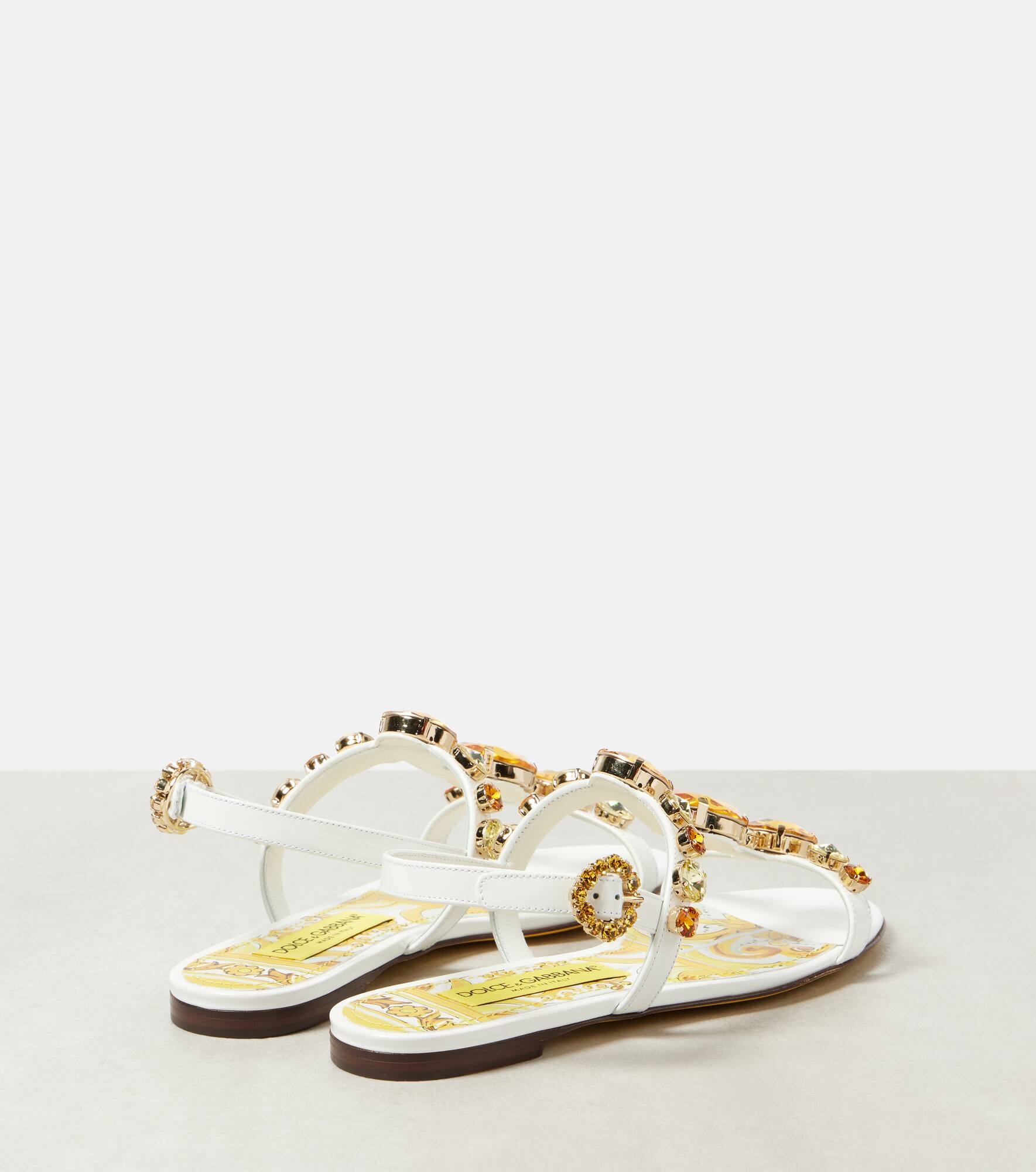 Majolica embellished patent leather sandals - 3