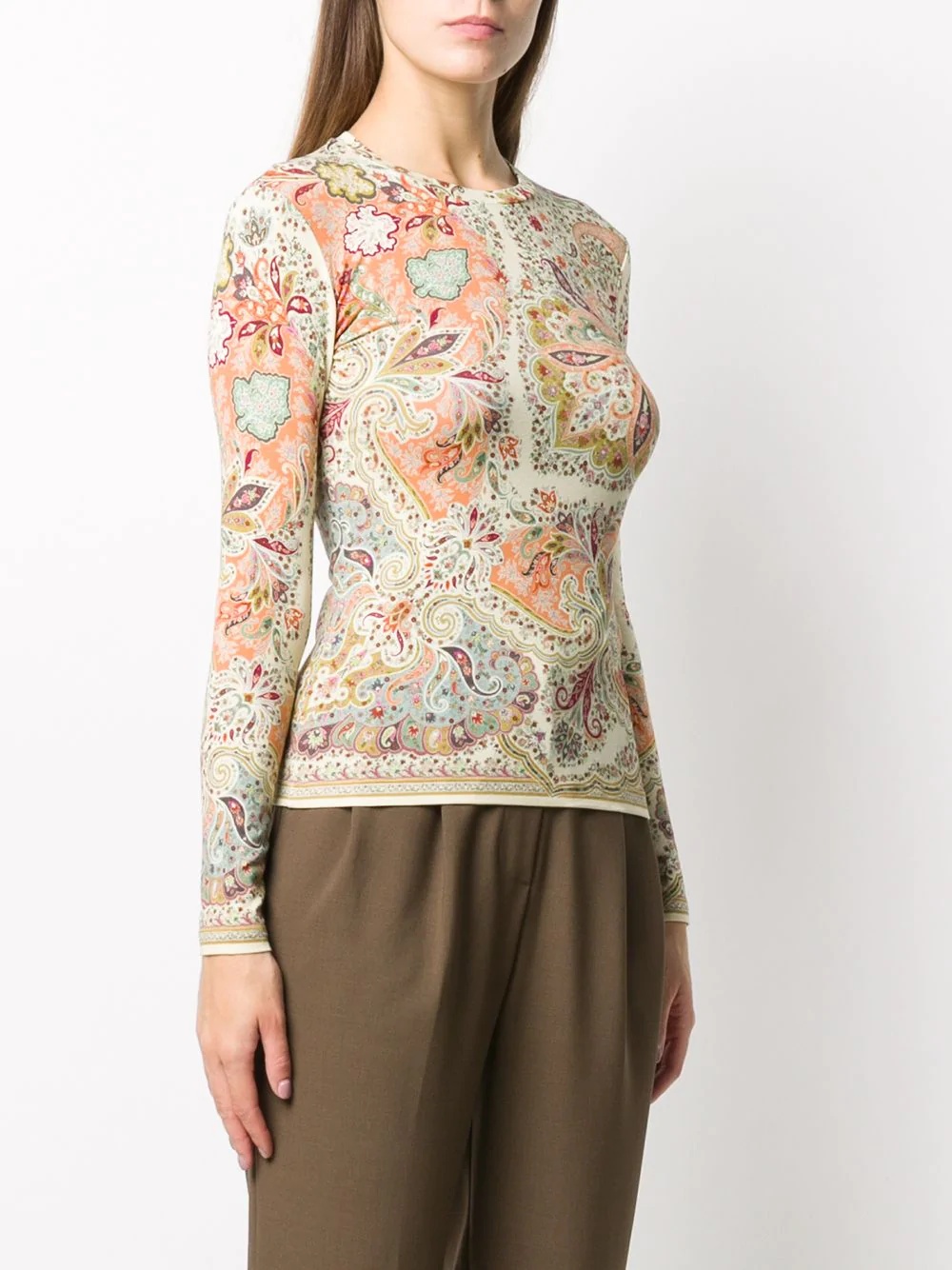 long sleeved paisley top - 3