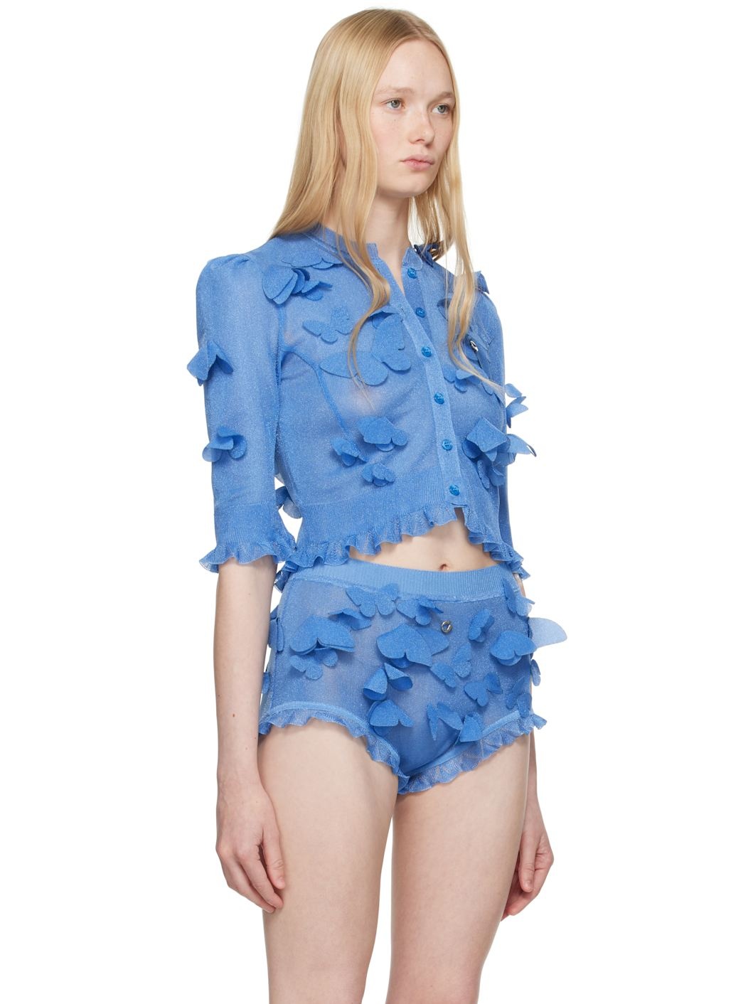 Blue Knitted Butterfly Top - 2