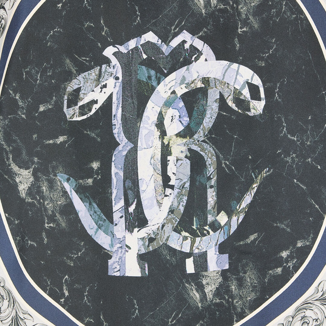 T-Shirt With Mirror Snake Monogram And Marble Print - 5