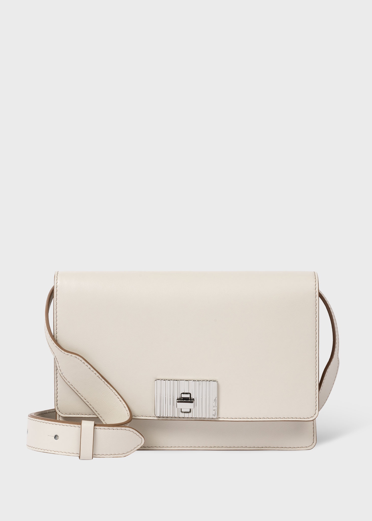 Women's Cream 'Shadow Stripe' Buckle Crossbody Bag - 1