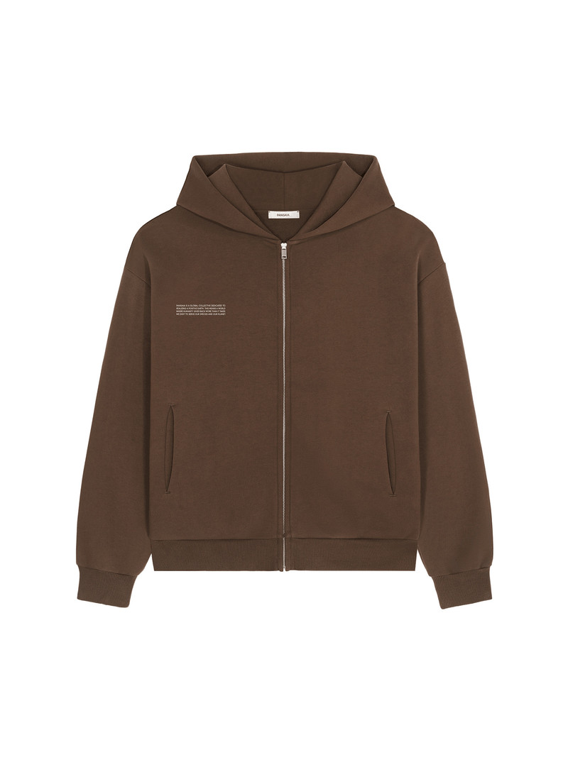 Mens DNA Heavyweight Zipped Hoodie - Cacoa Brown 1