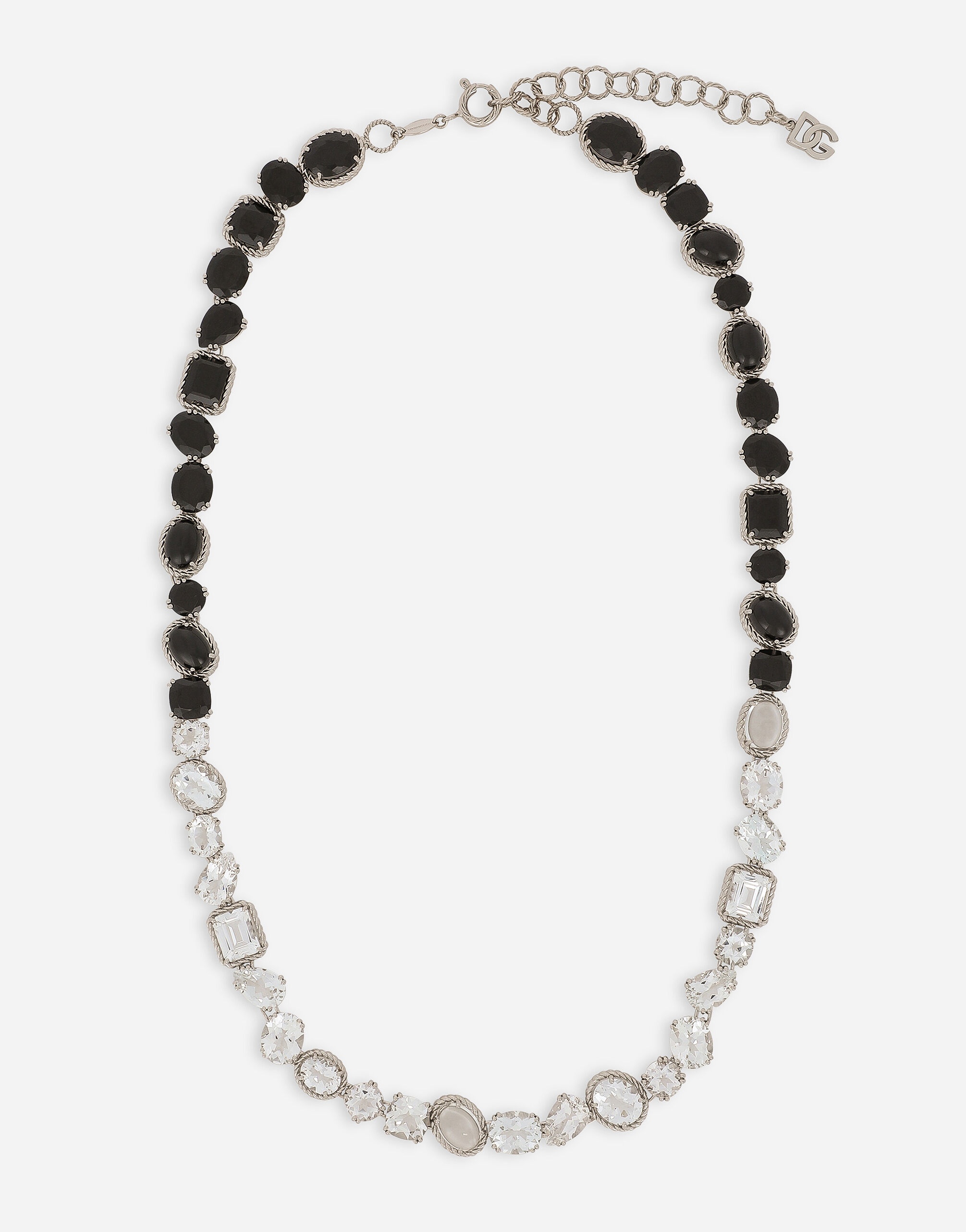 Rainbow Monochrome Necklace 18-carat white gold, spinels and topazes 1