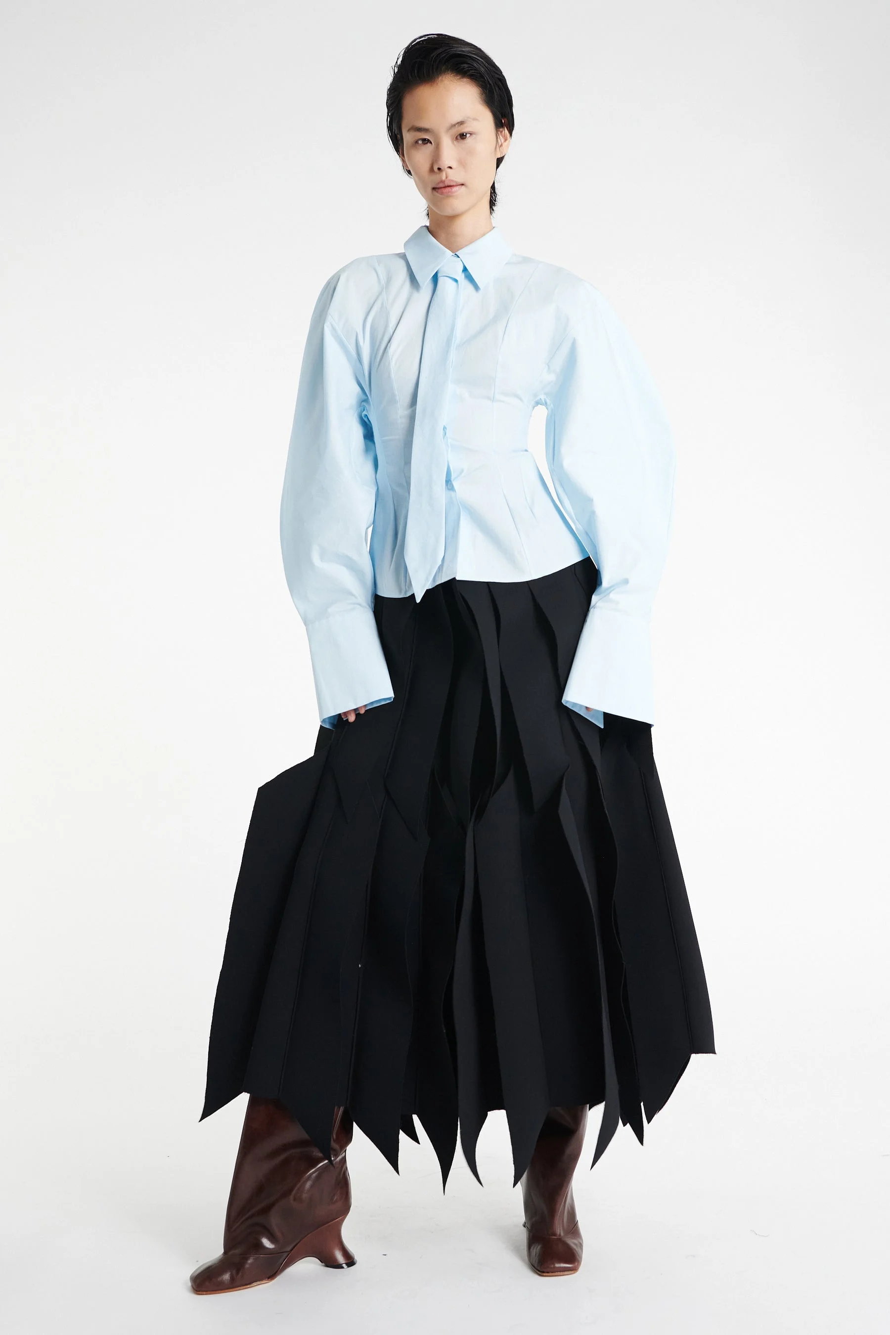 PUFF SLEEVE SHIRT LIGHT BLUE - 1