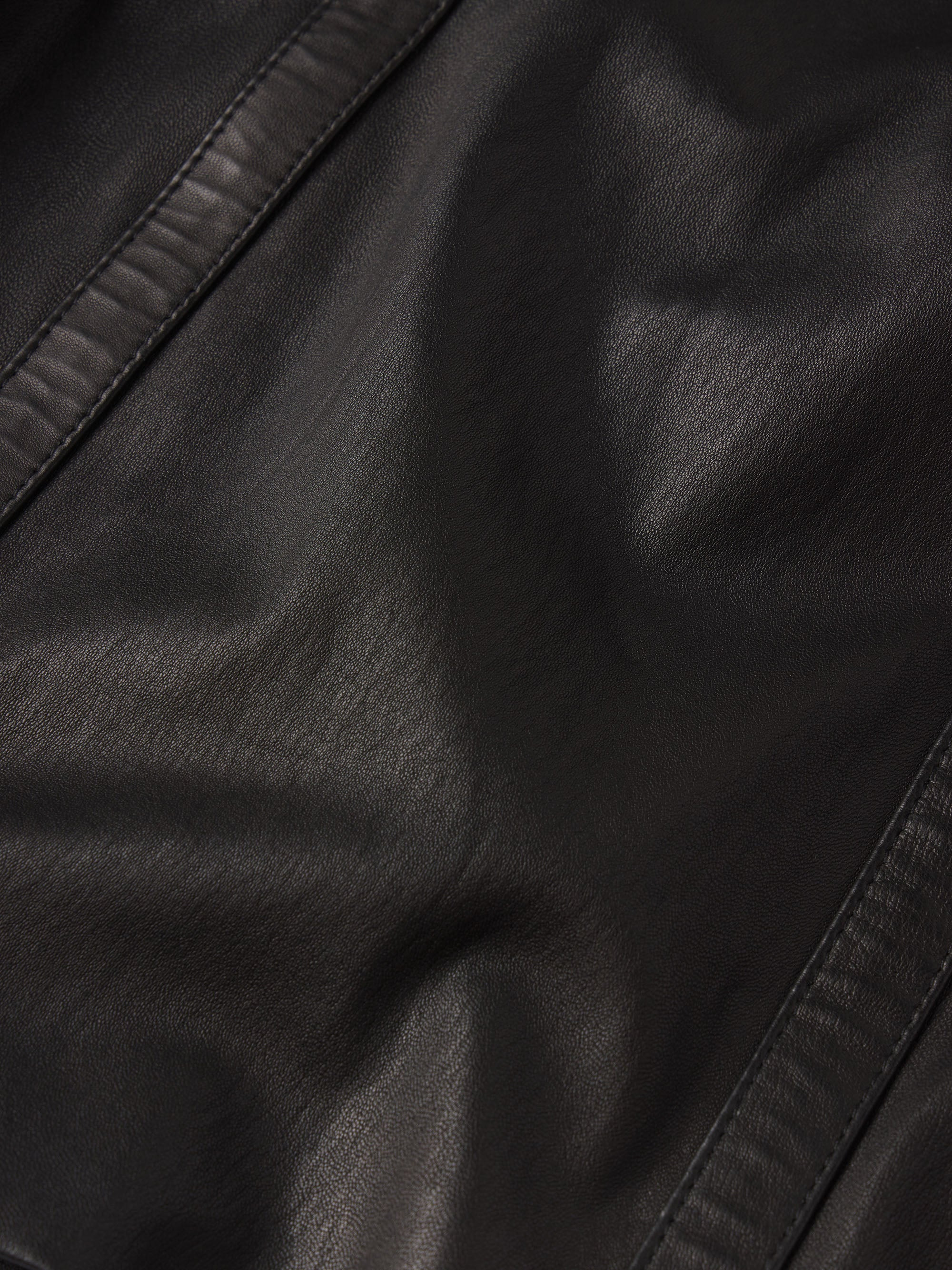 The Leather Belted Mini Skirt in Black - 7