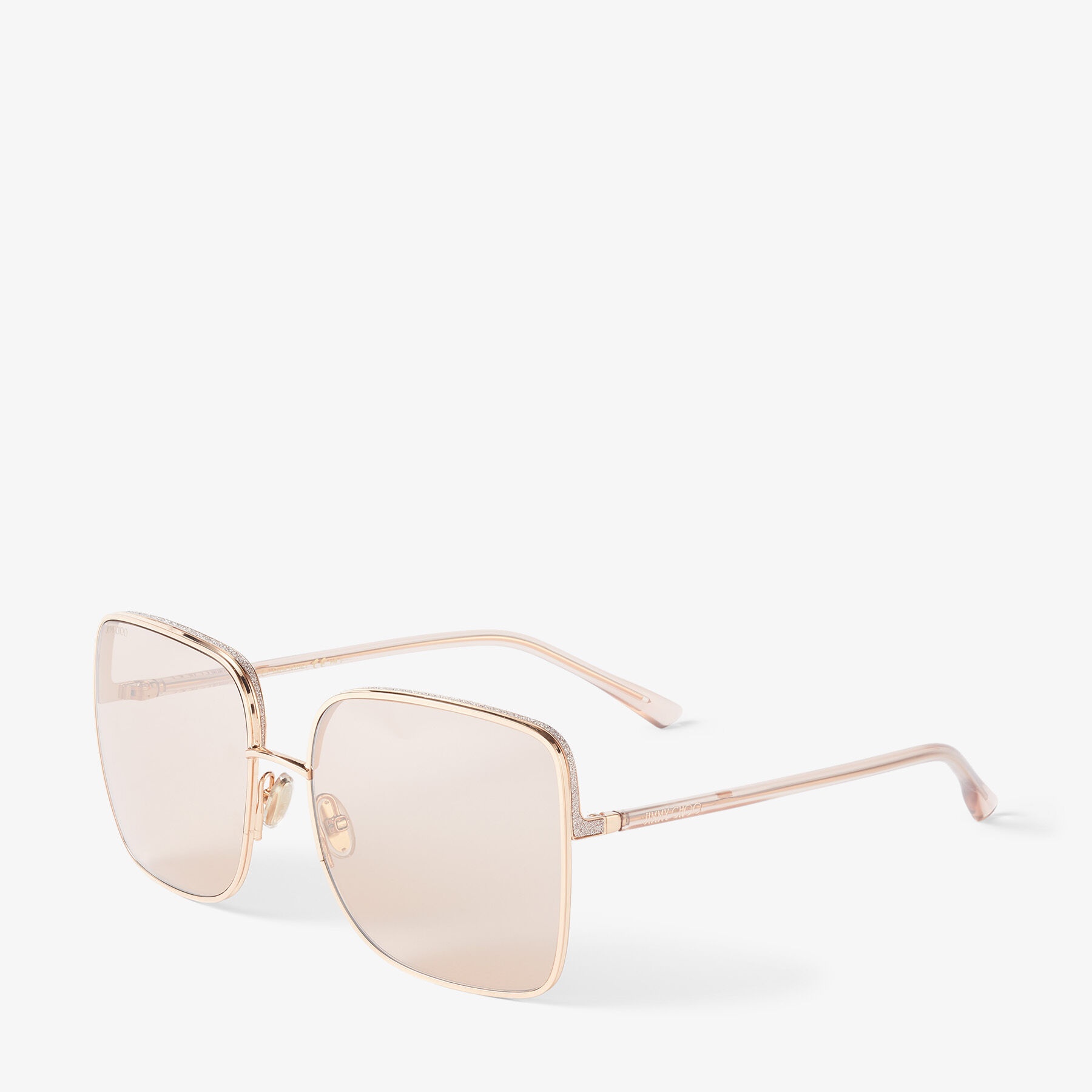 Aliana
Copper Gold Nude Square-Frame Sunglasses with Glitter - 3