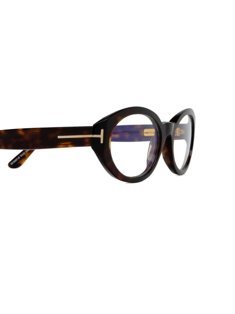 tortoiseshell-effect round-frame glasses 3