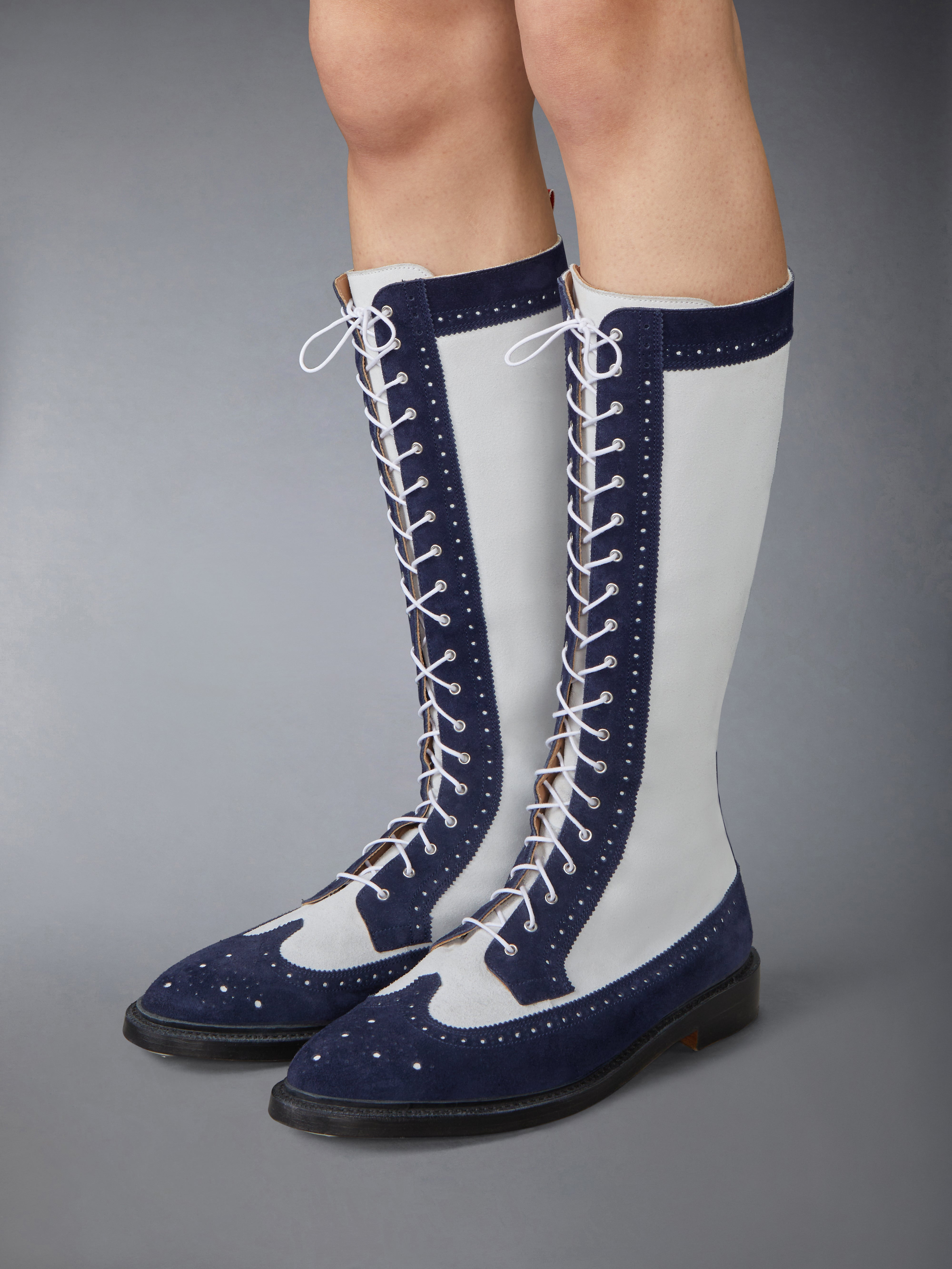 CALF SUEDE KNEE HIGH LONGWING BOOT - 4