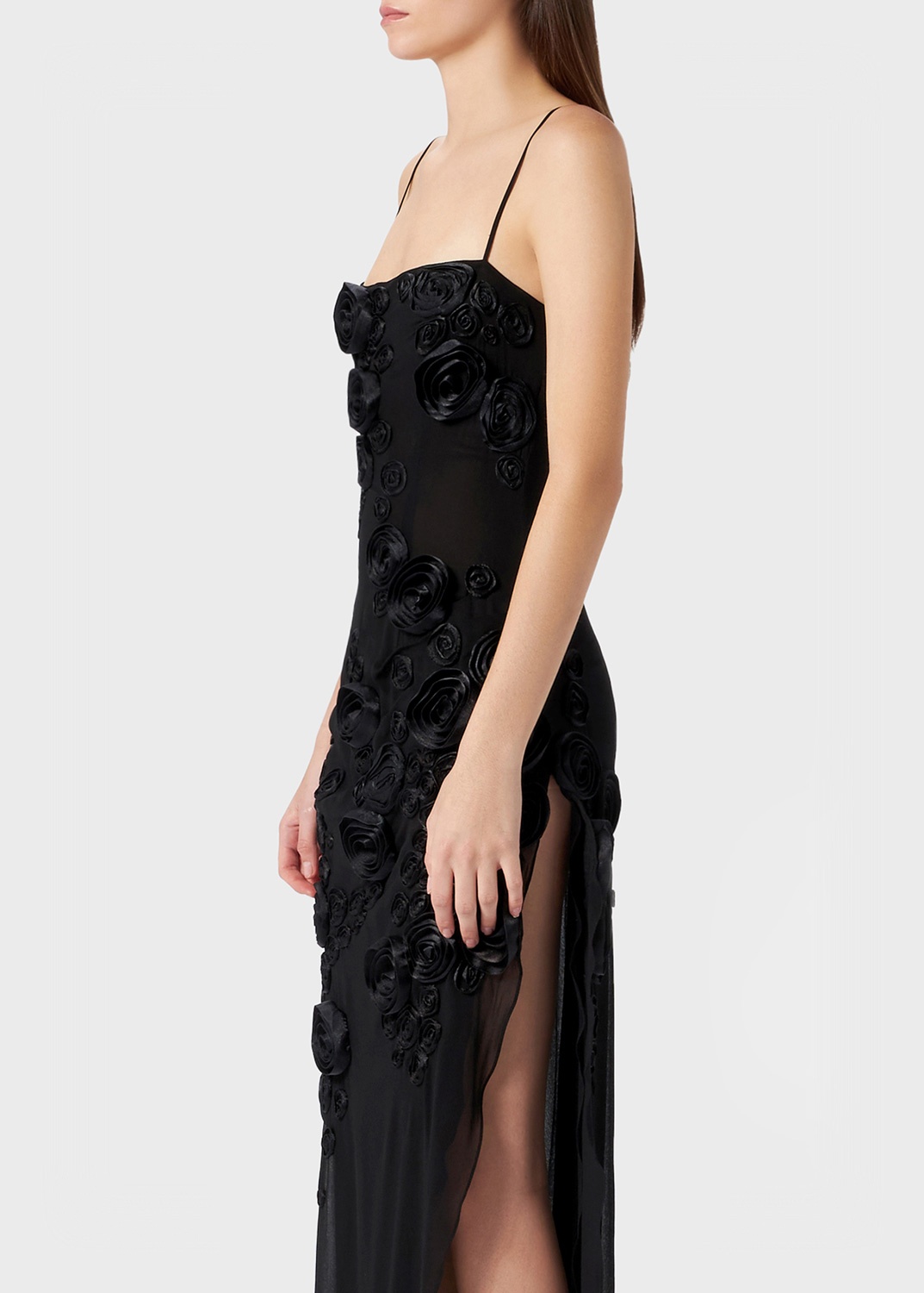 LONG DRESS WITH EMBROIDERY ROSES - 5