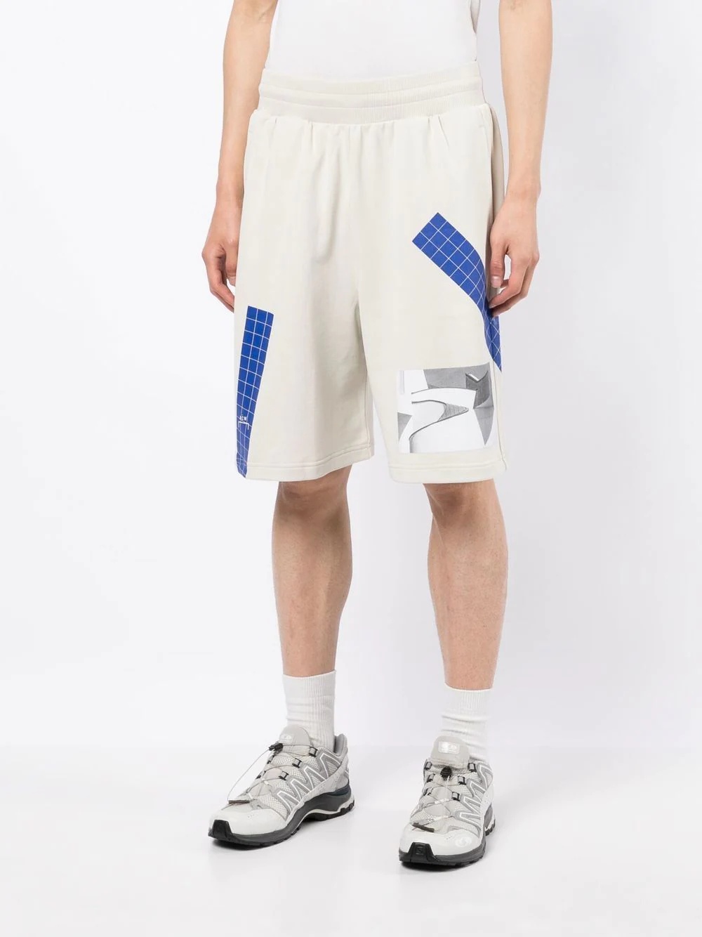 graphic-print organic cotton track shorts - 3