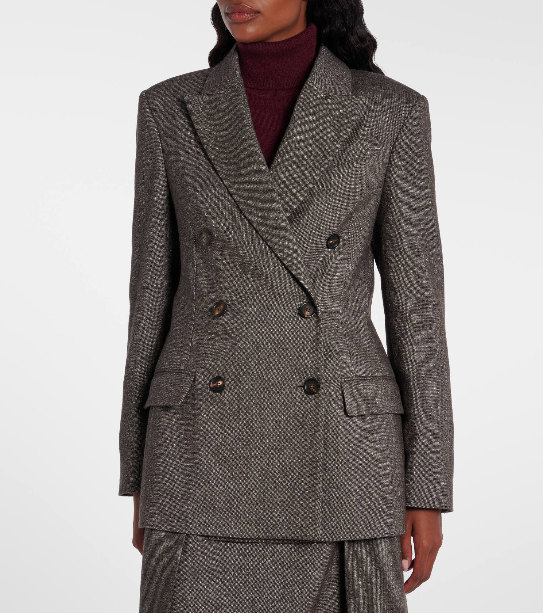 Wool and linen-blend blazer - 6