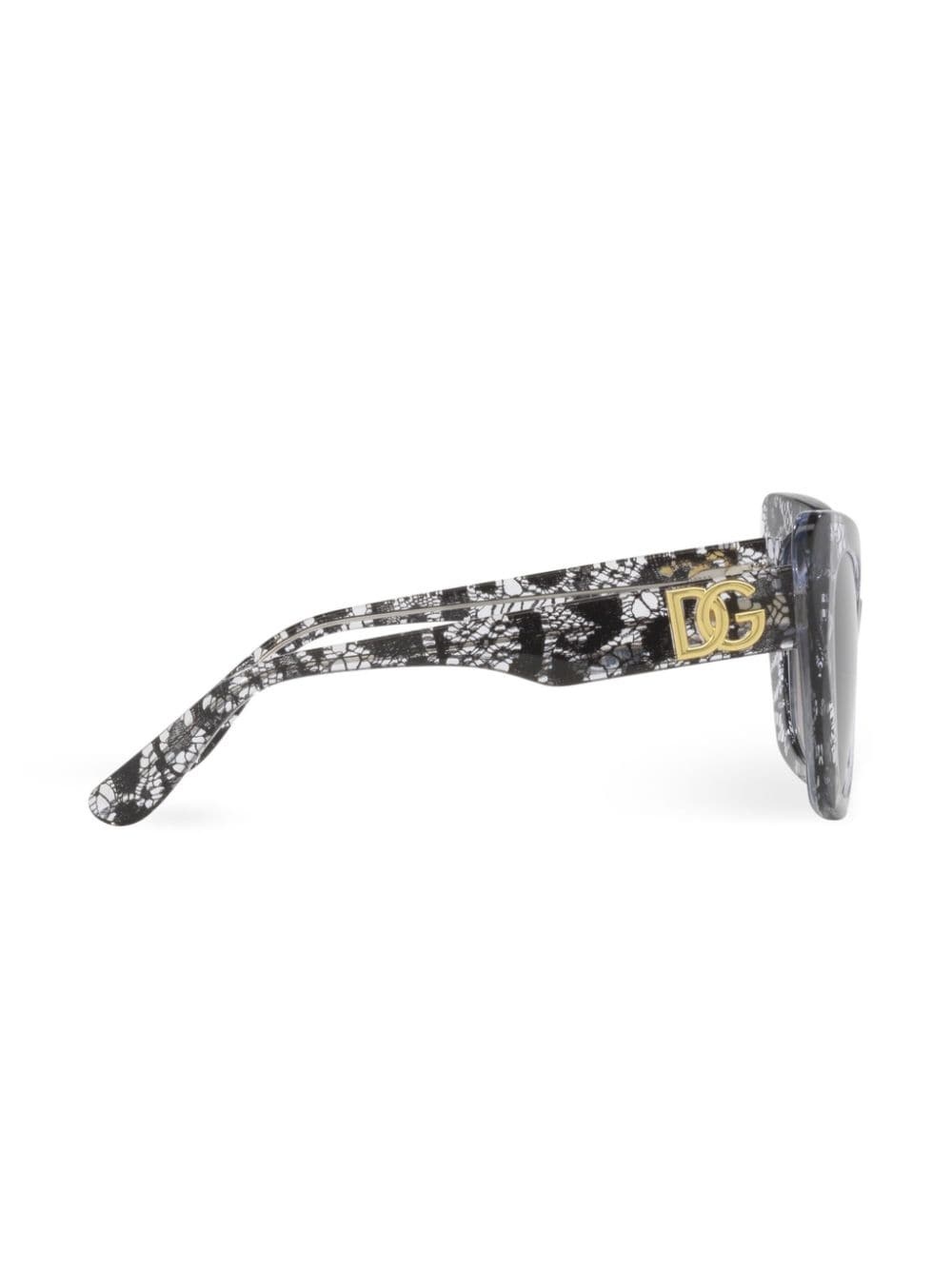 lace-print cat-eye frame sunglasses - 5