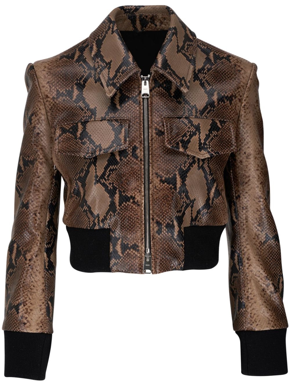 Hector snakeskin-print biker jacket - 1