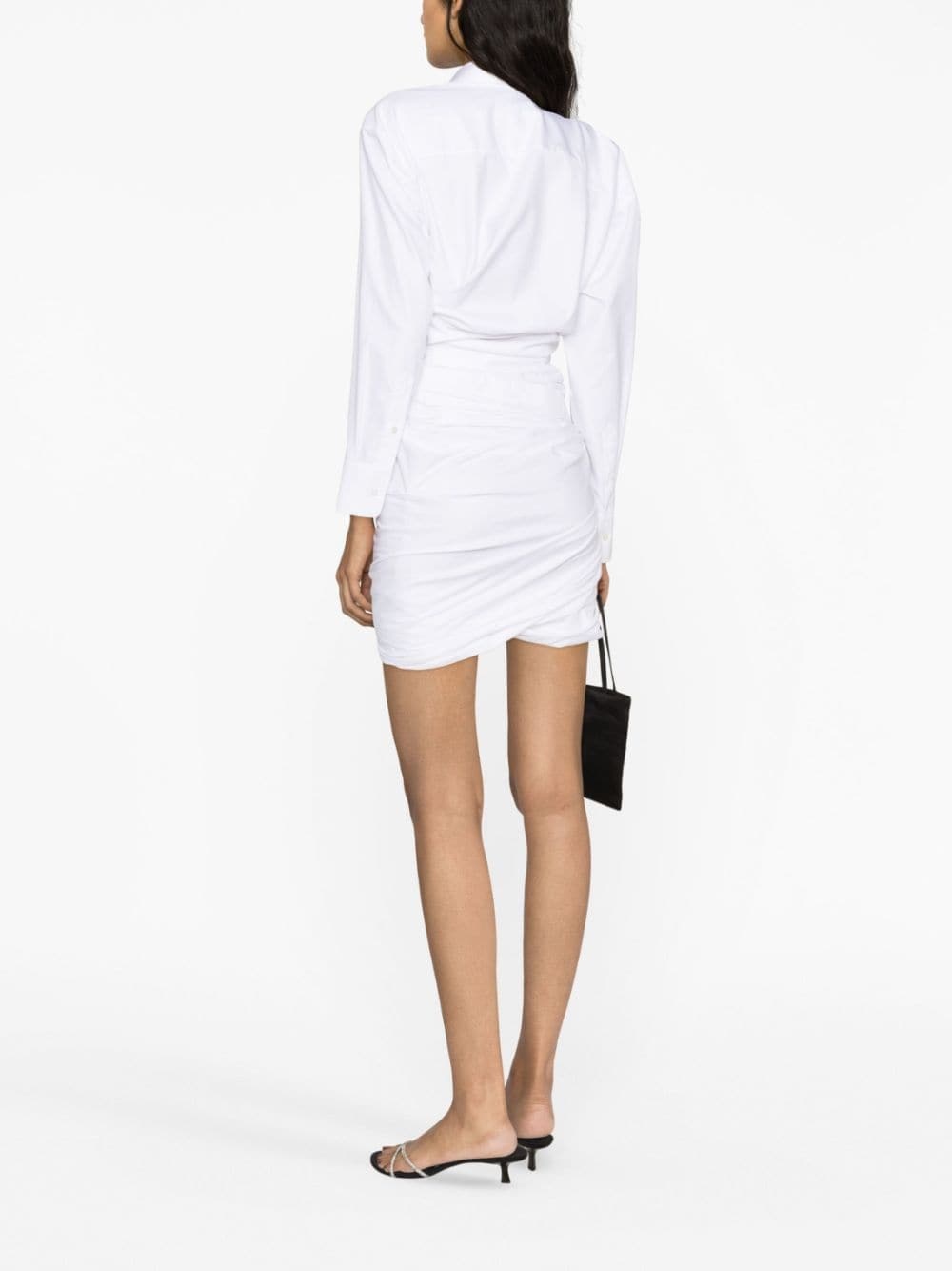 asymmetric cotton shirtdress - 4