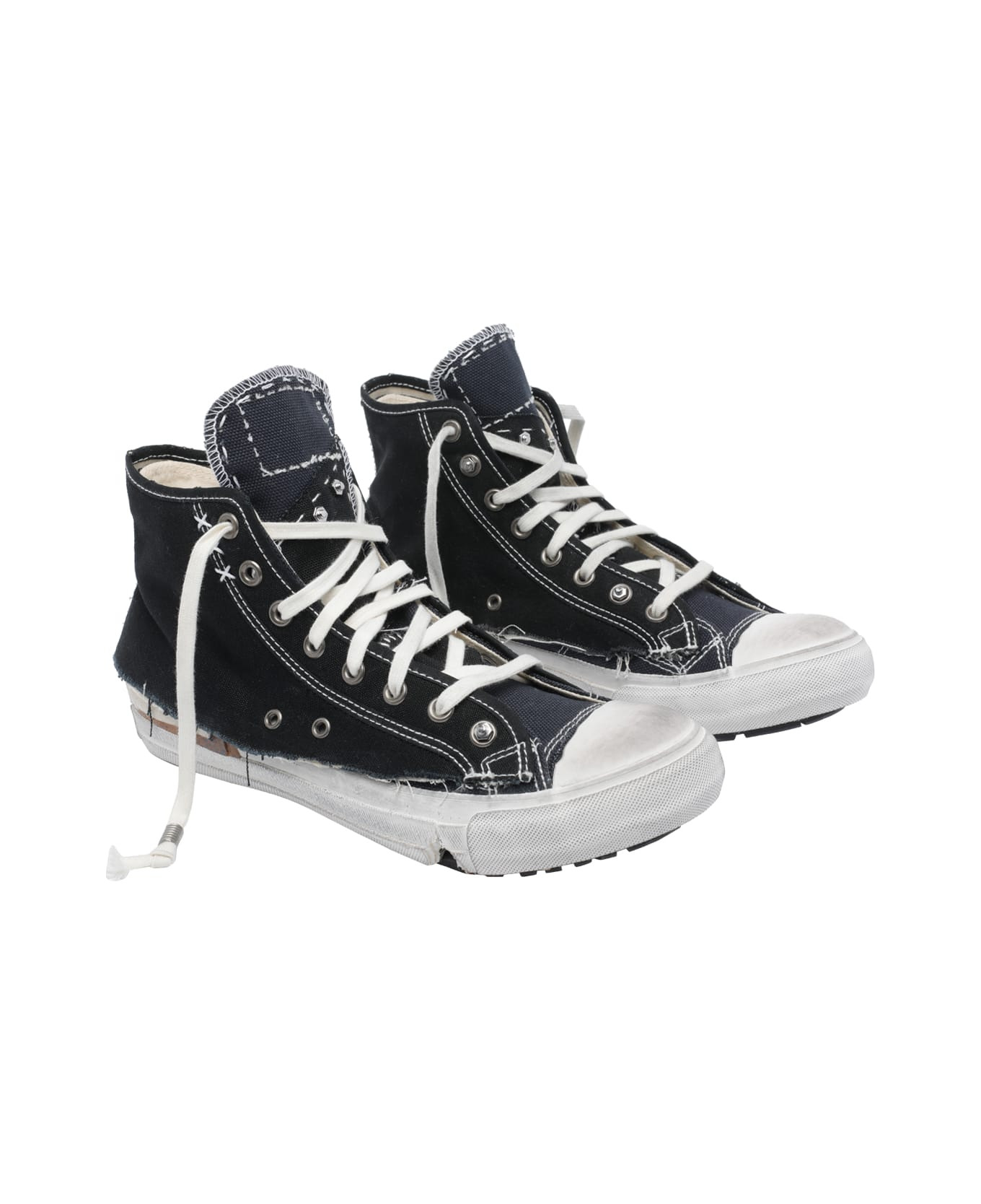 High Top Sneakers With Destructured Detail - 2