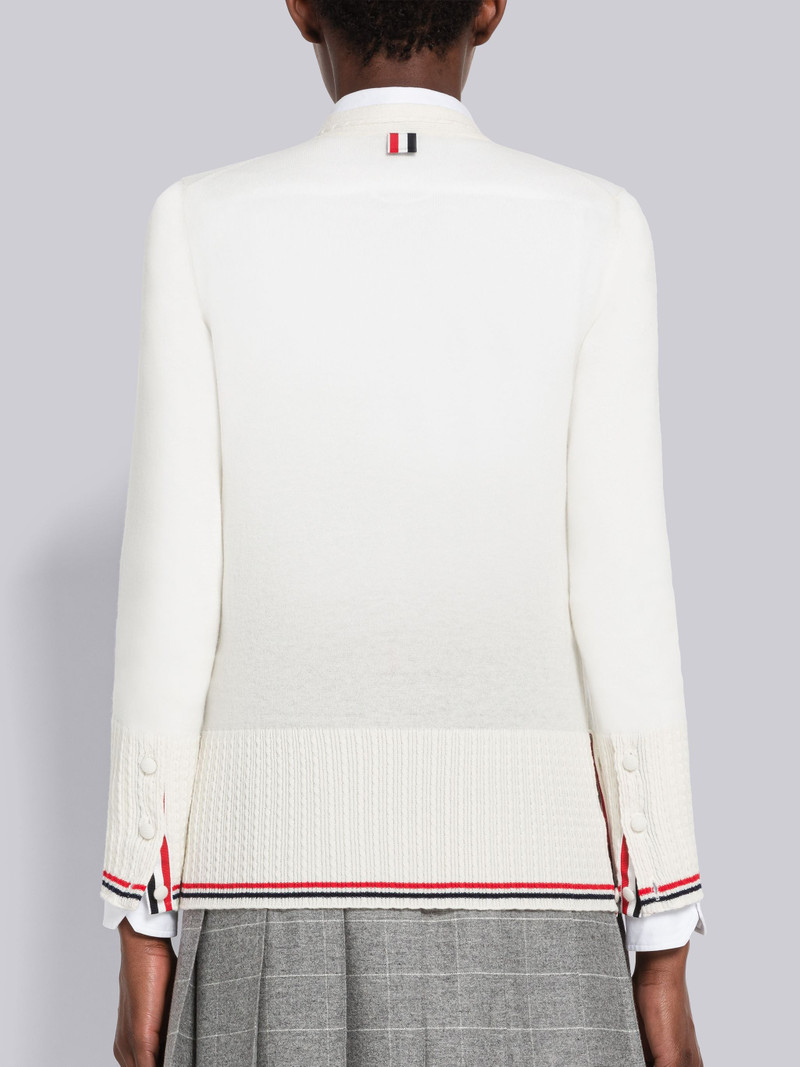 Baby Cable Fine Cashmere V-Neck Tipping Cardigan 3