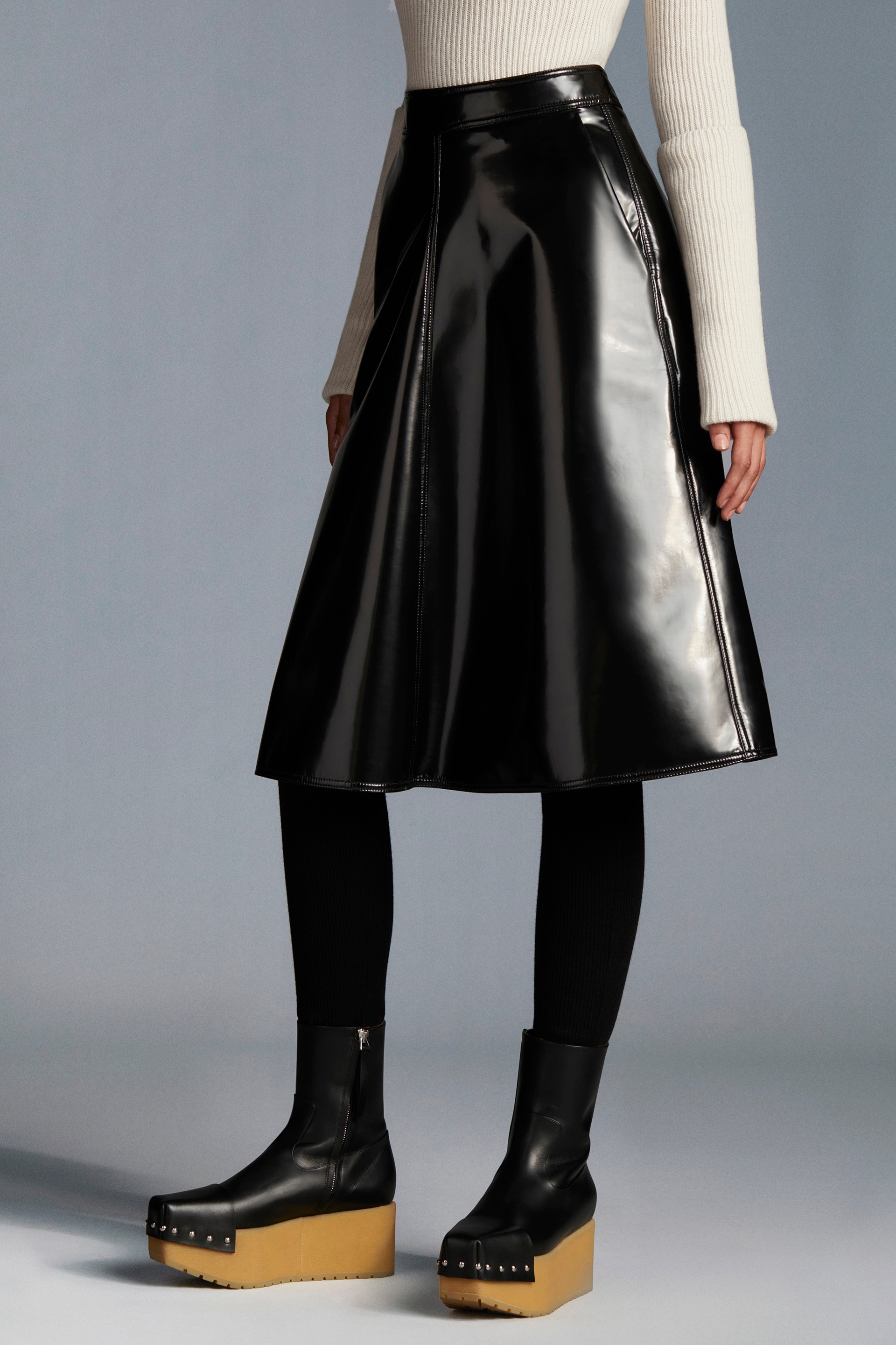 Pattent Effect Skirt - 3
