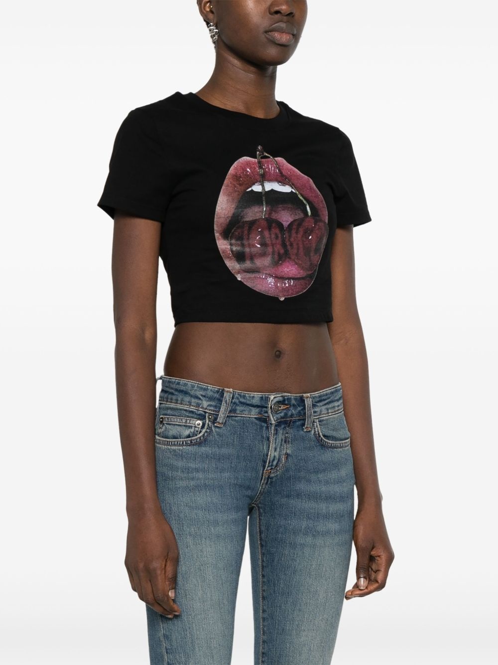graphic-print cropped T-shirt - 3