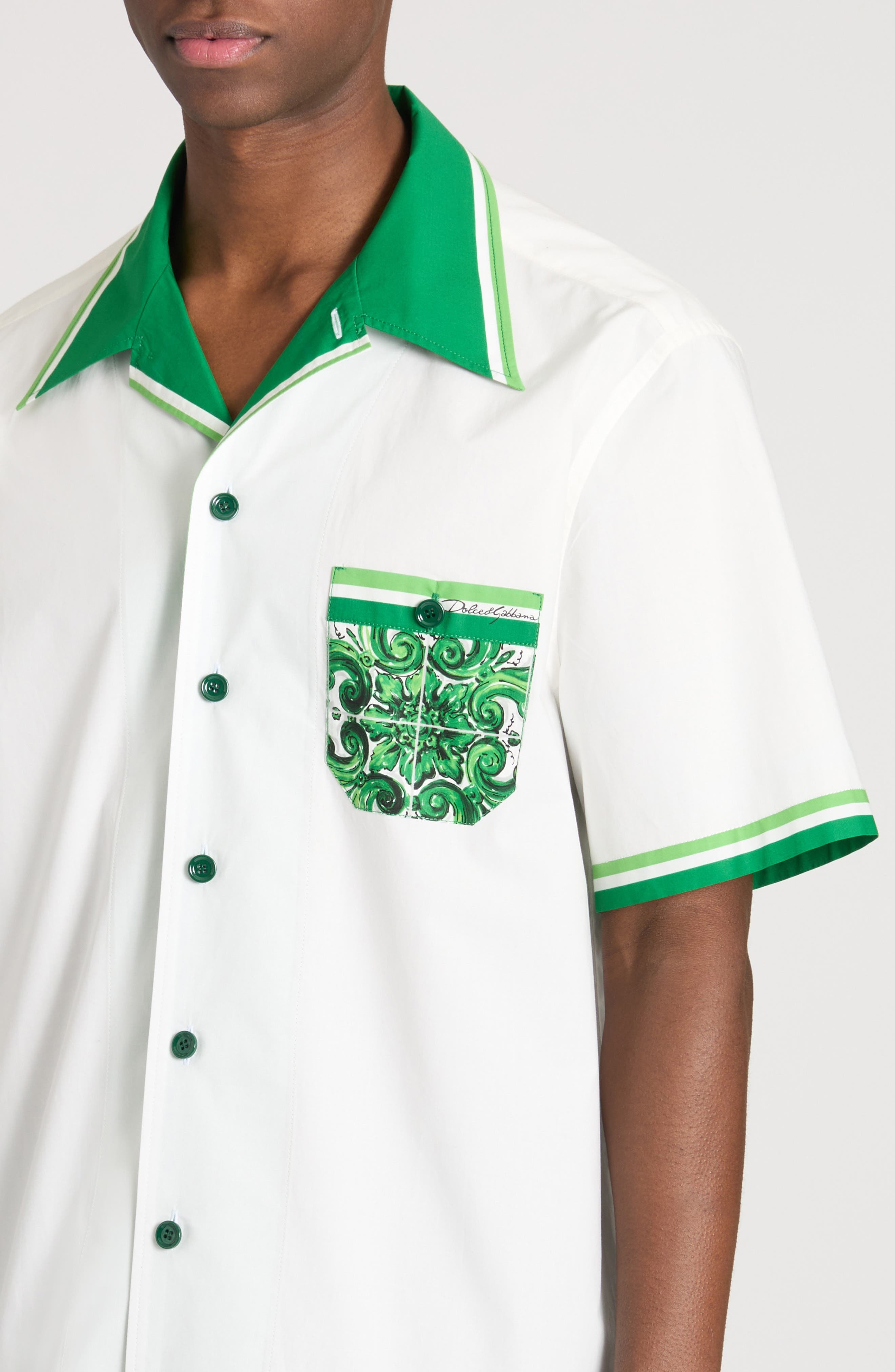 Majolica Cotton Camp Shirt - 5