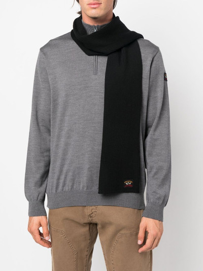 Paul & Shark logo-patch wool scarf outlook