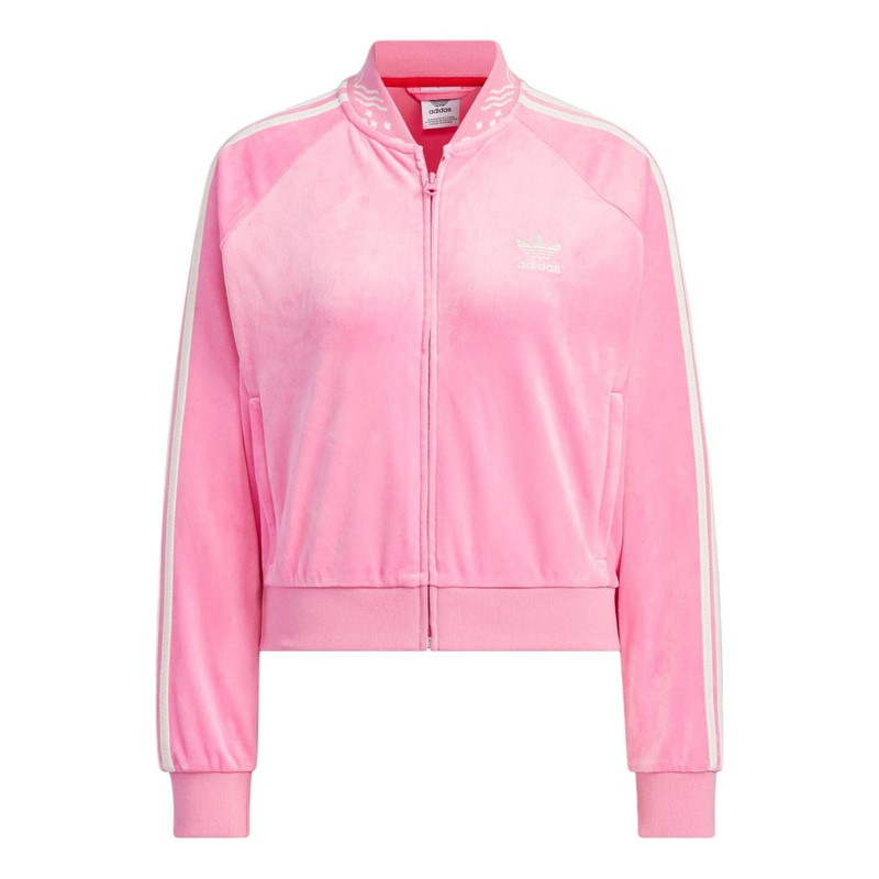 (WMNS) adidas Originals Velour SST Track Suit Track Top 'Pink' IX4223 - 1
