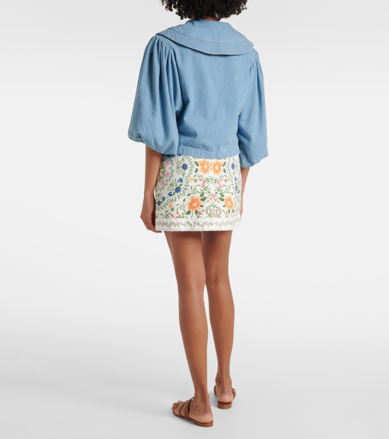 Puff-sleeve denim shirt 3