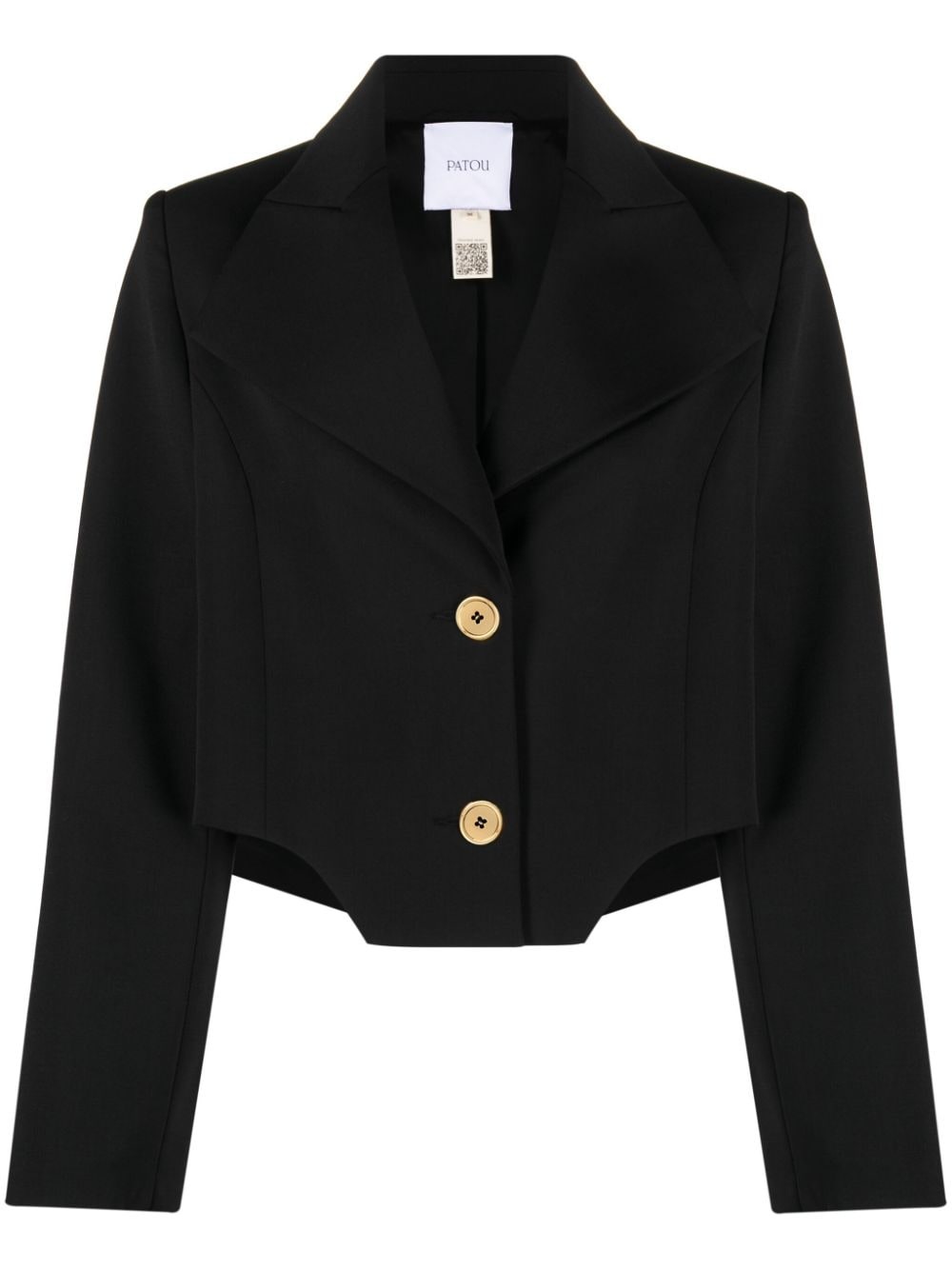 cropped virgin wool-blend blazer - 1