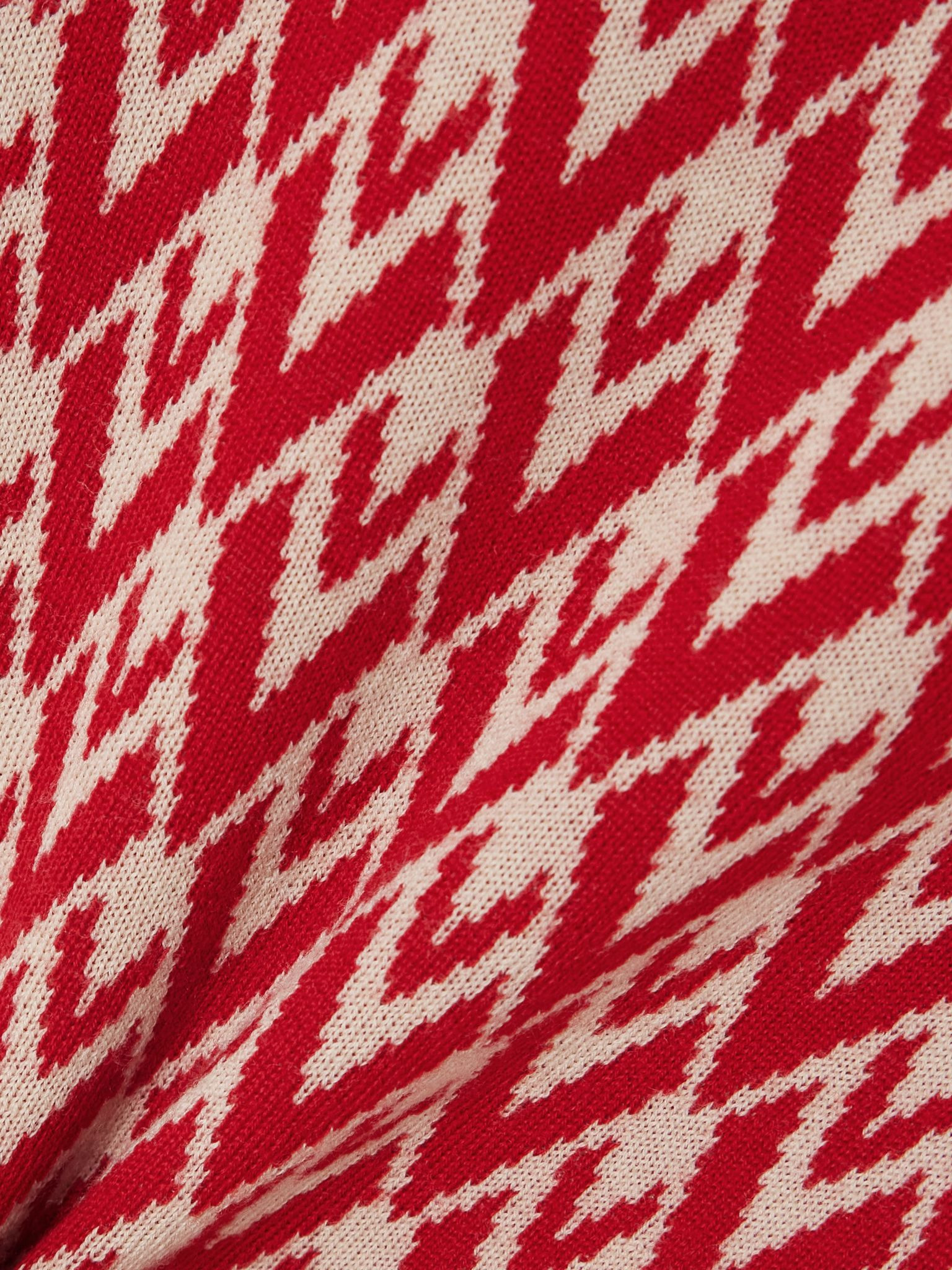 Jacquard-knit wool sweater Red - 4