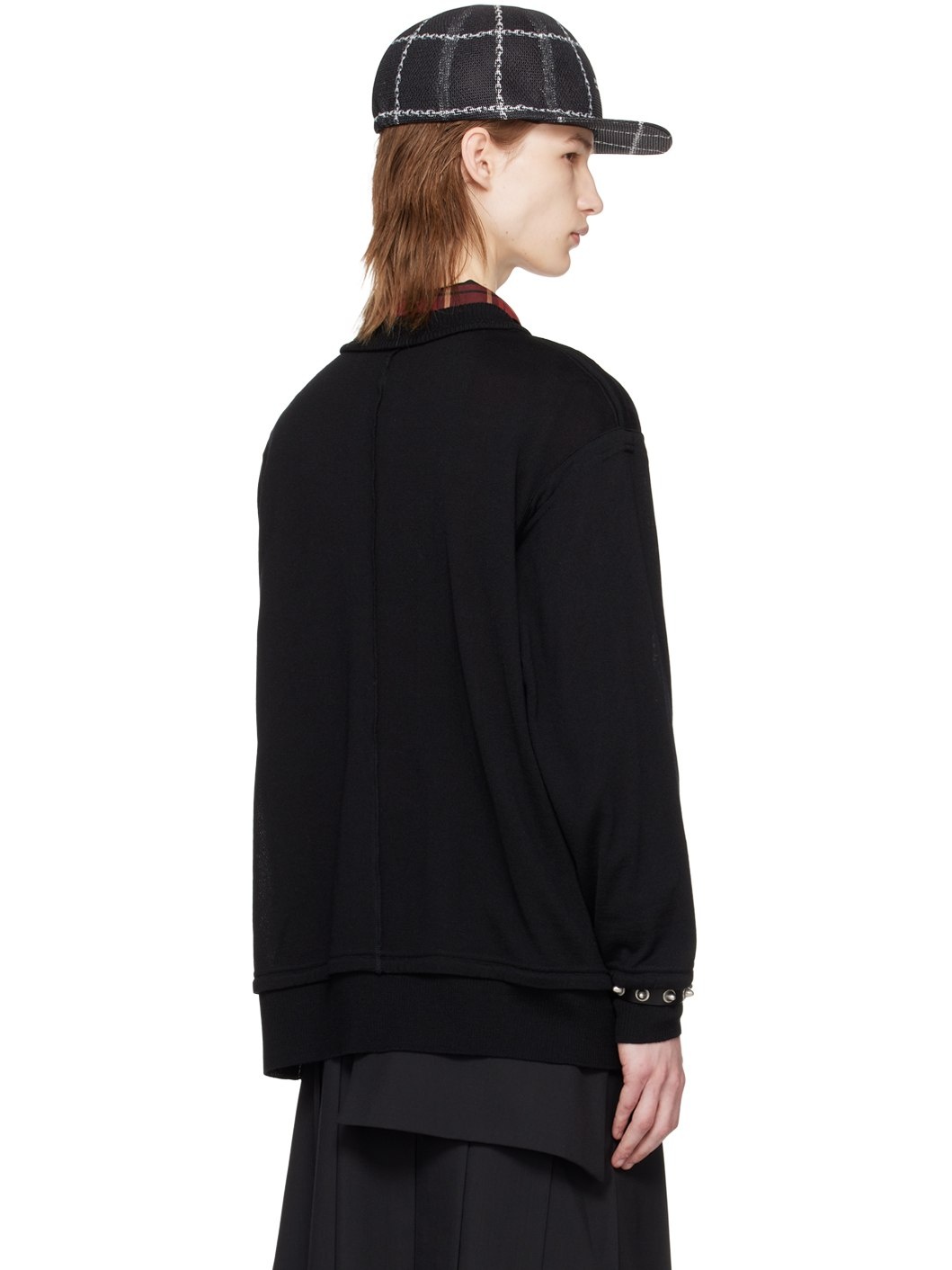 Black Exposed Seam Sweater - 3