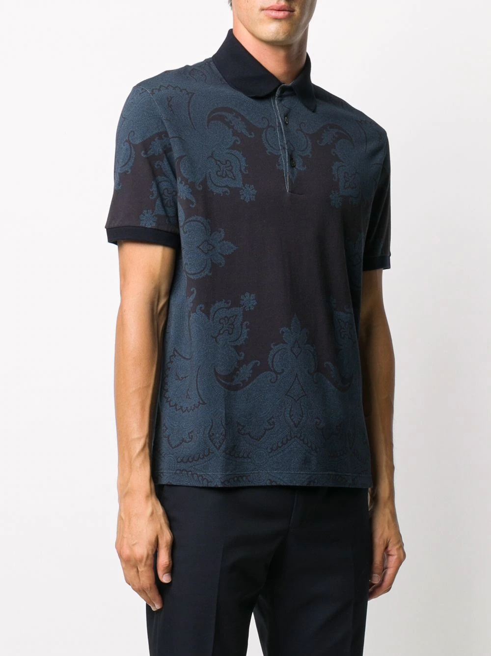 paisley-print cotton polo - 3