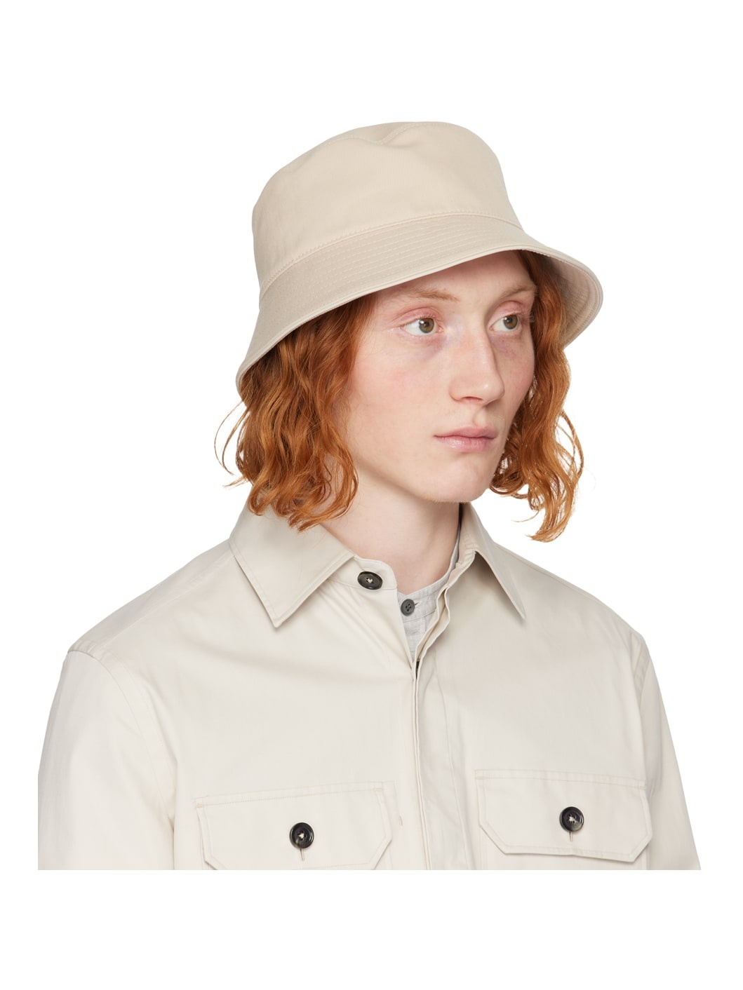 Beige 'Cotton And Wool' Bucket Hat - 2