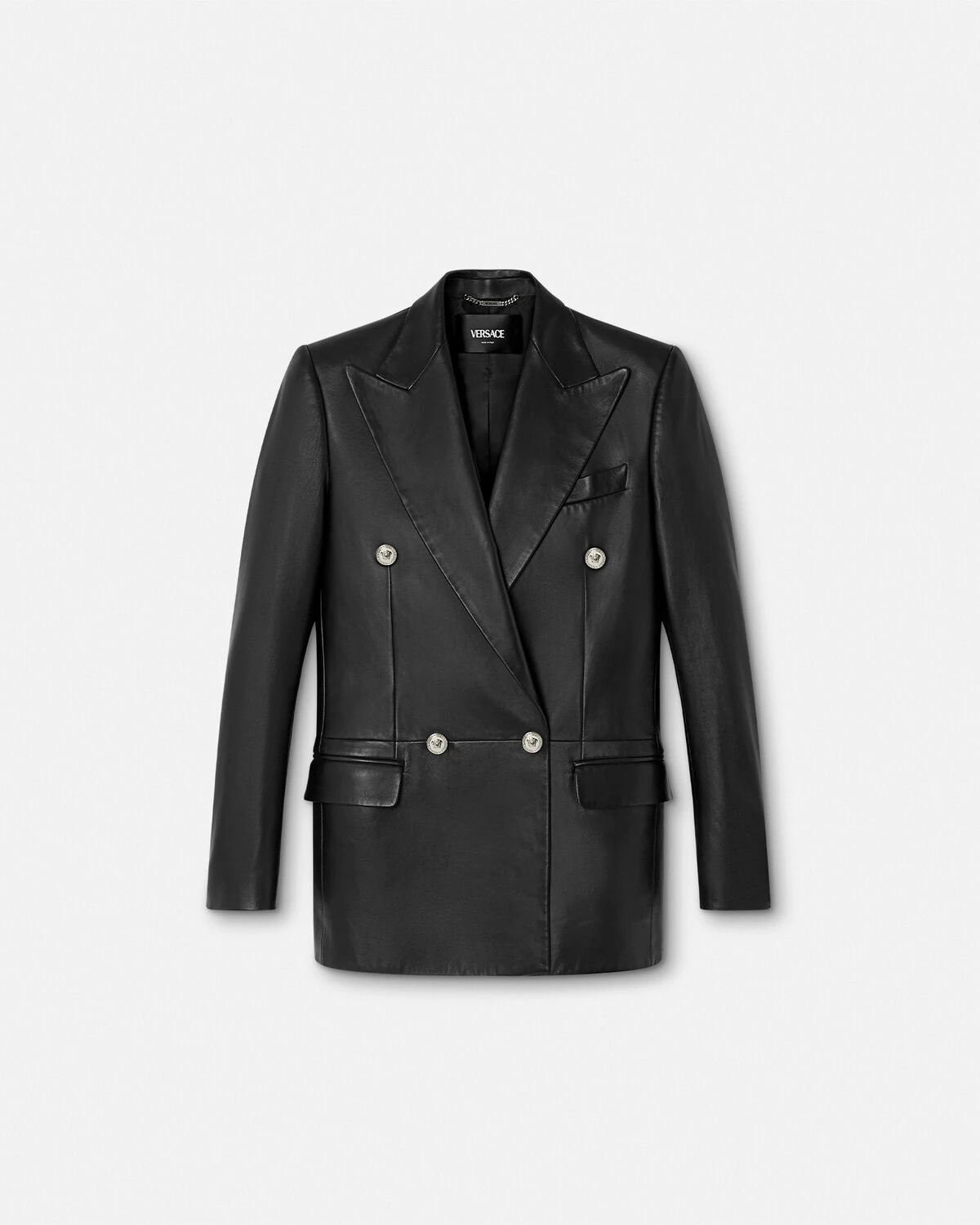 Leather Straight-Fit Masculine Blazer - 1