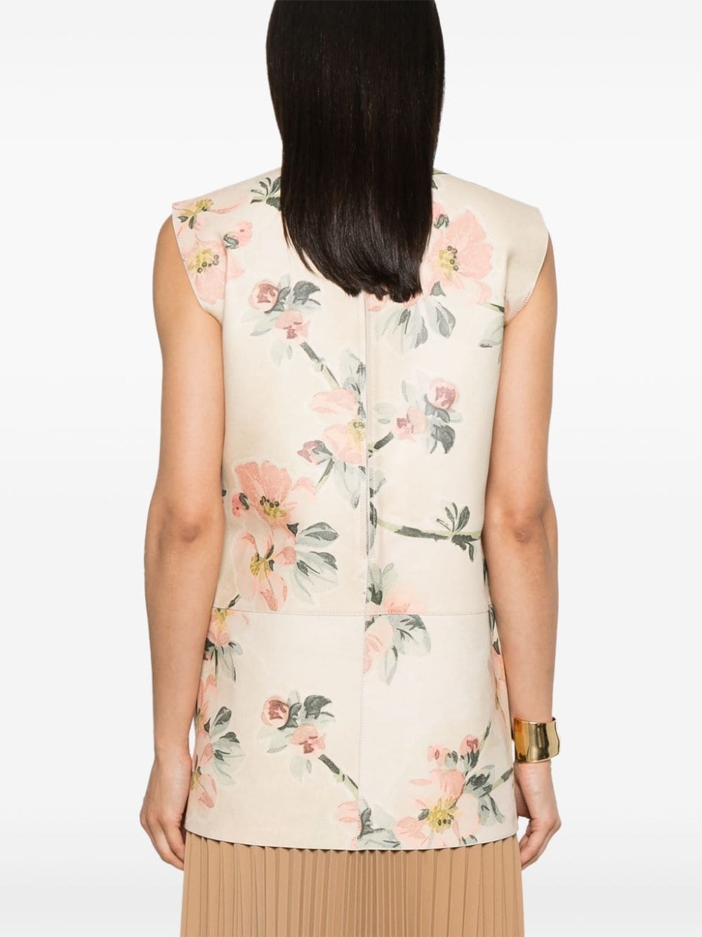 Vada floral-print leather top - 4