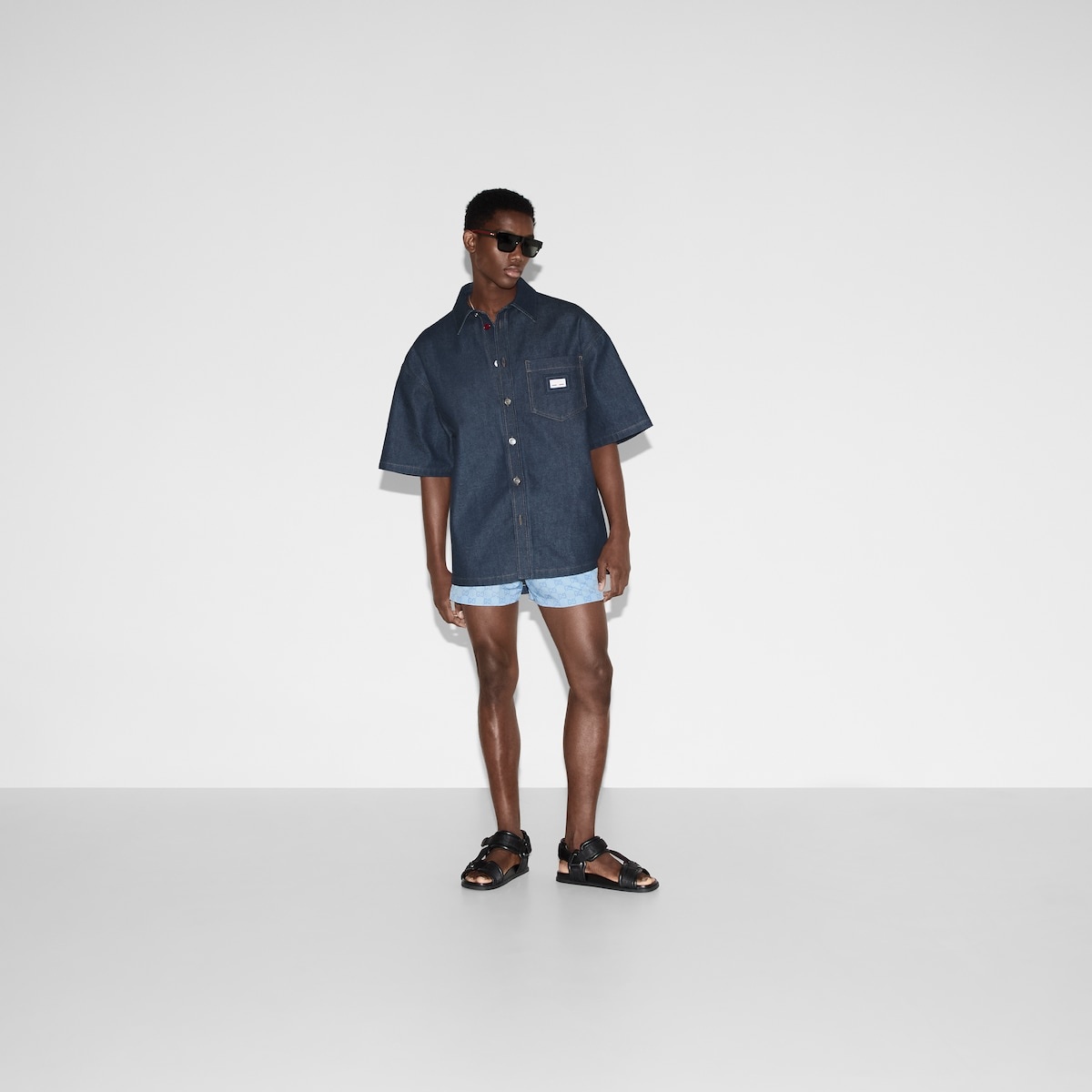 Denim shirt with Web label - 2